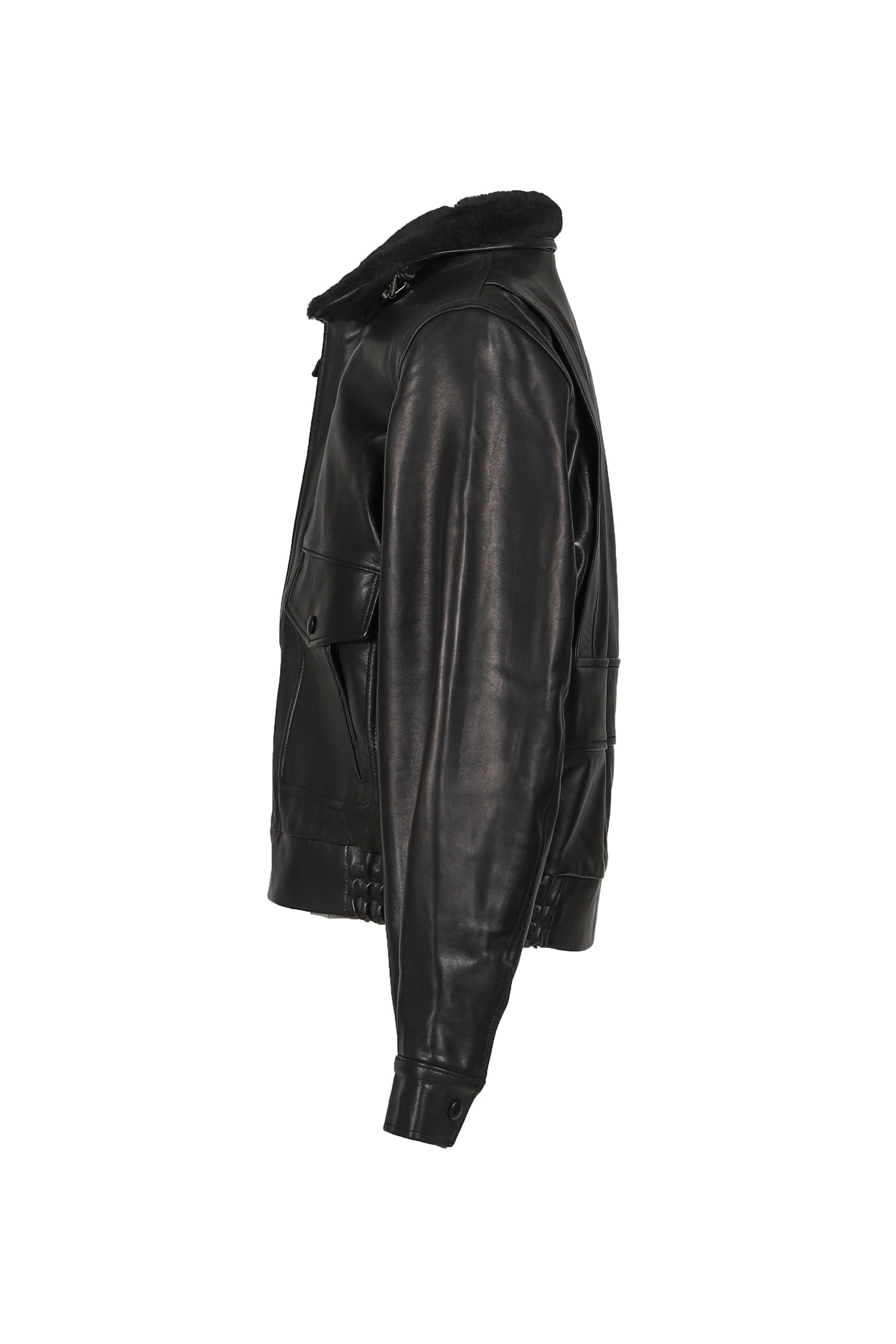 AVIATOR LEATHER JACKET / BLACK - 3