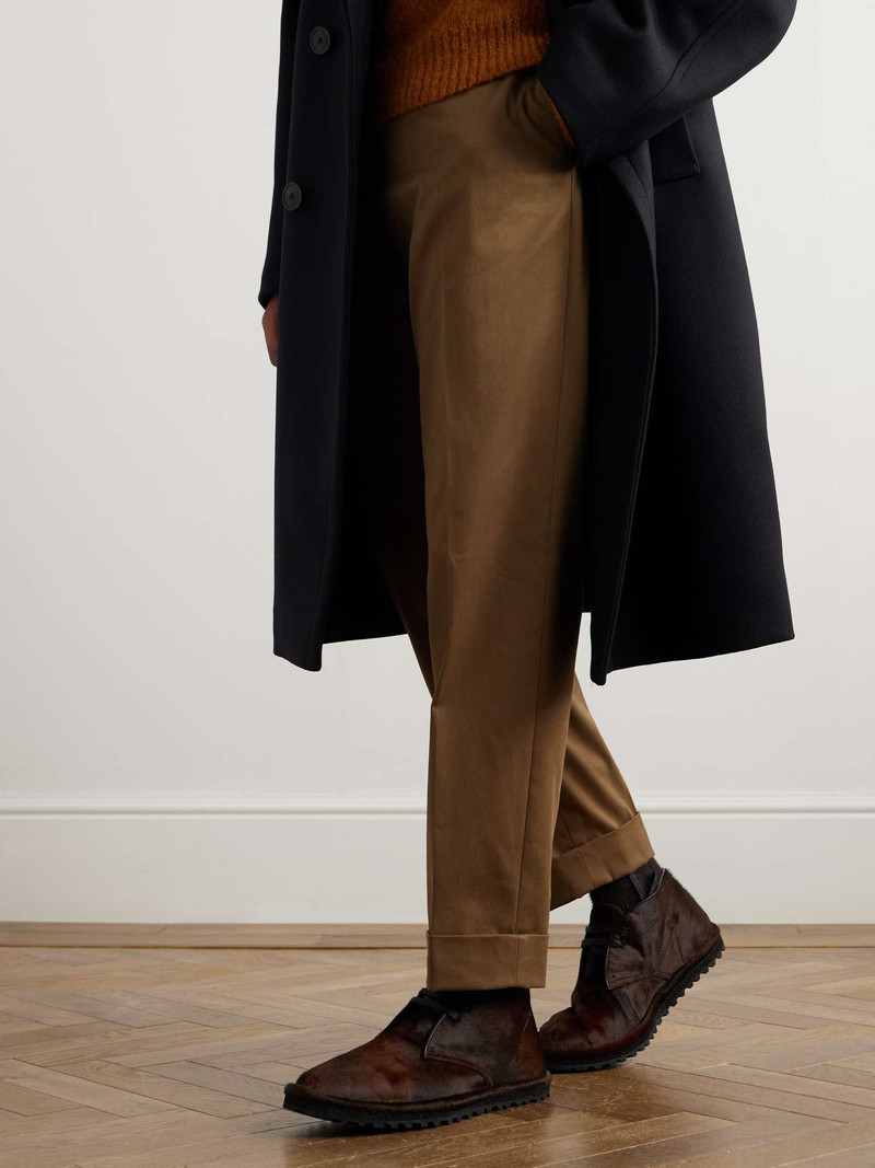 Dries Van Noten Leather-Trimmed Calf Hair Desert Boots outlook