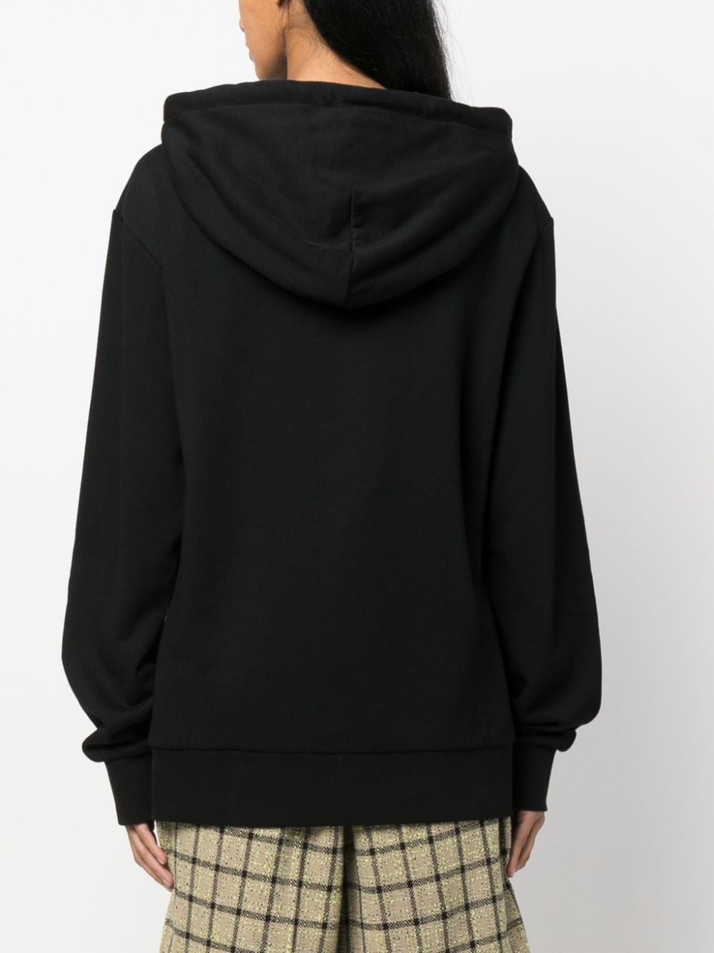 logo-embroidered cotton blend hoodie - 4