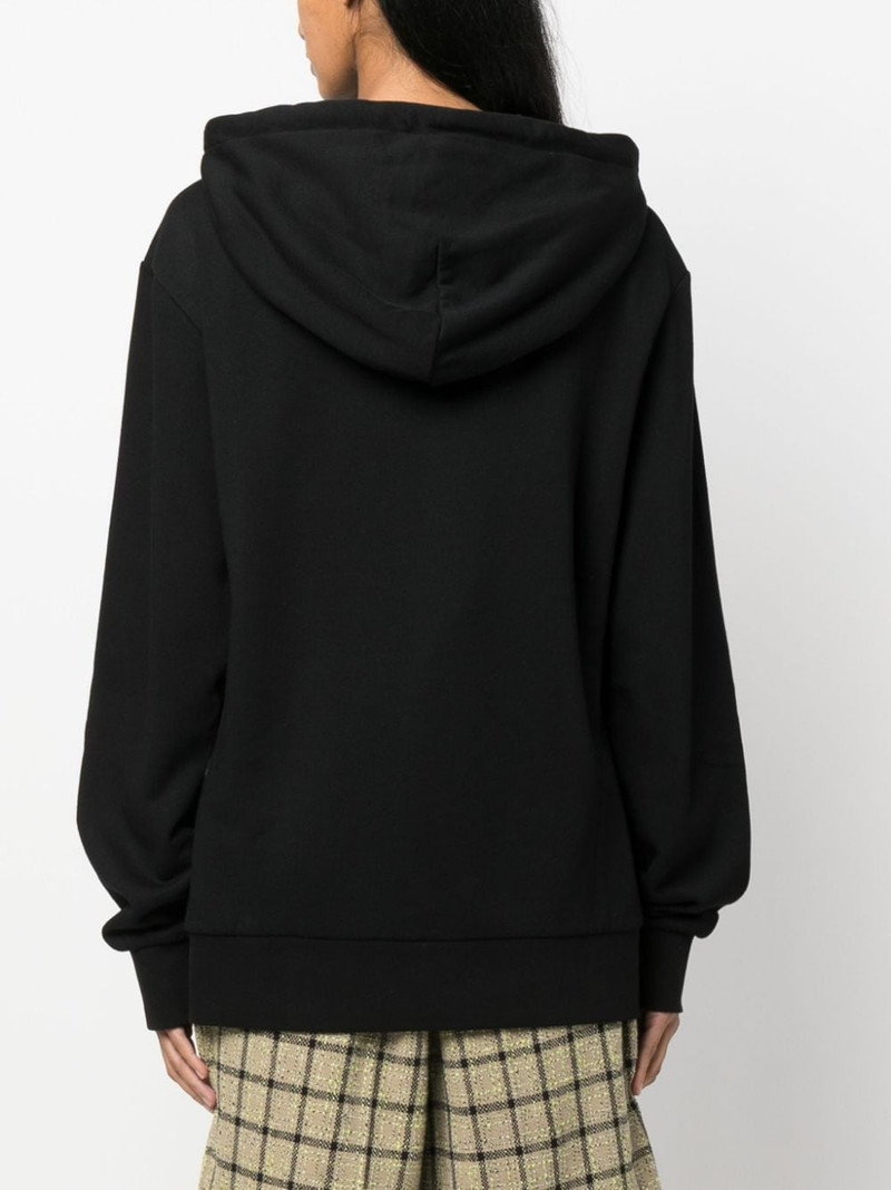 logo-embroidered cotton blend hoodie 4