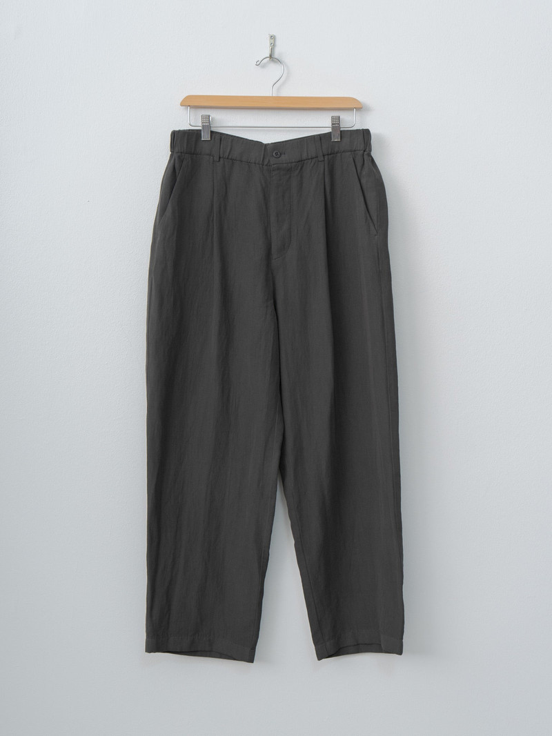 Cotton Linen Voile Loose Fit Pants - Charcoal Gray 1
