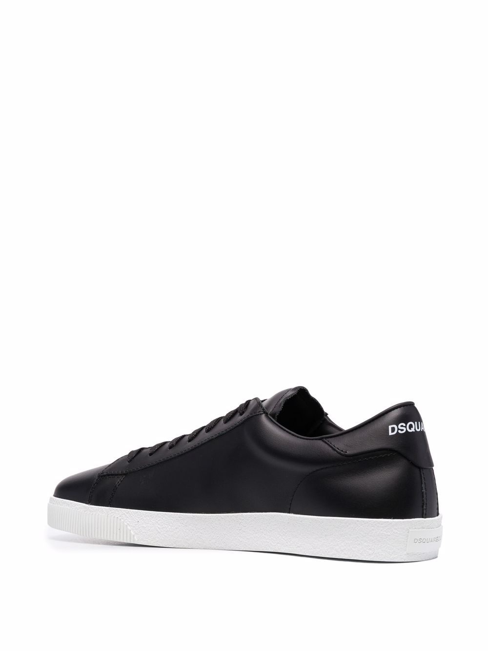 logo-print leather sneakers - 3