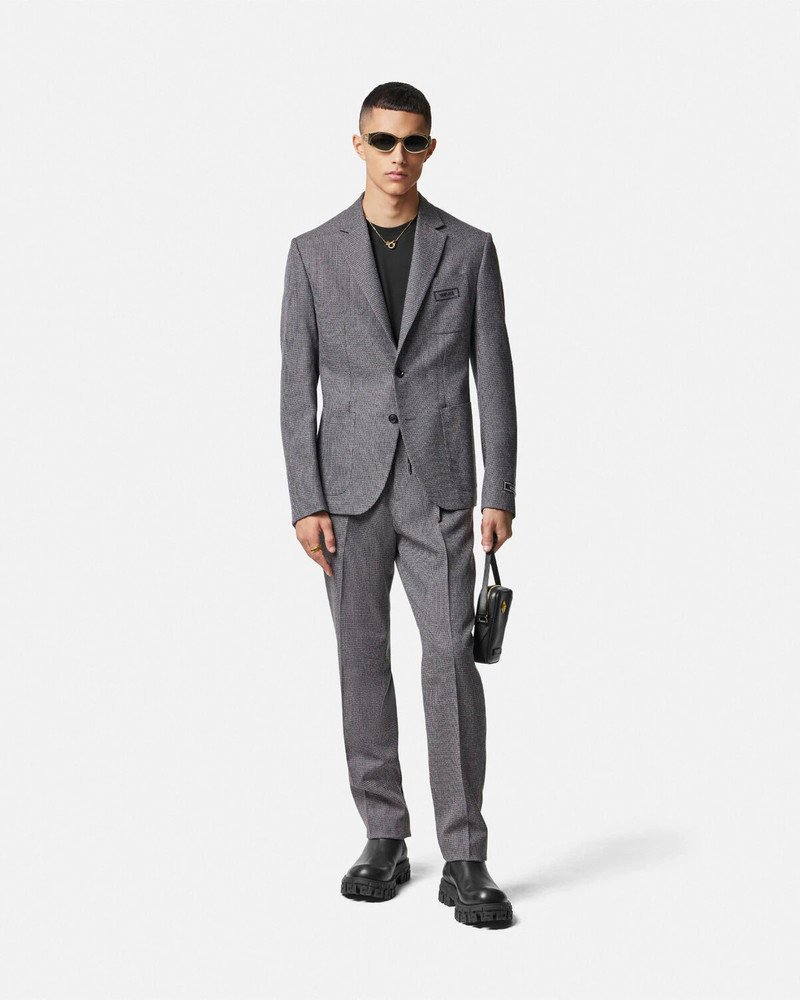 VERSACE Mouliné Wool Single-Breasted Blazer outlook