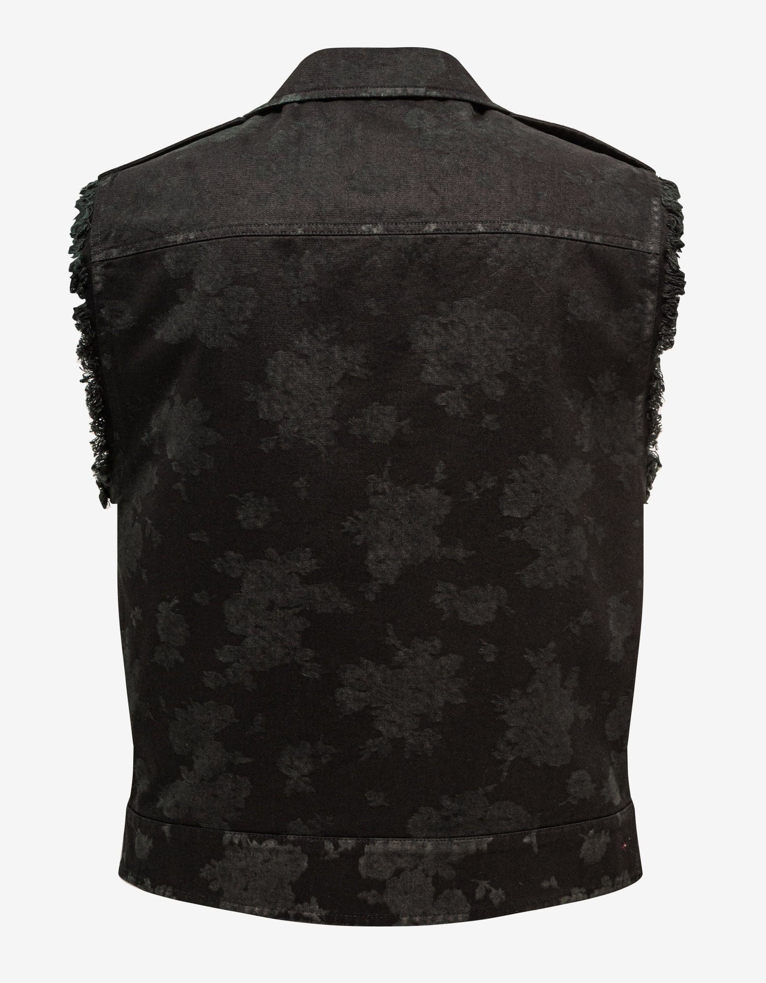 Saint Laurent Black Floral Sleeveless Jacket - 2
