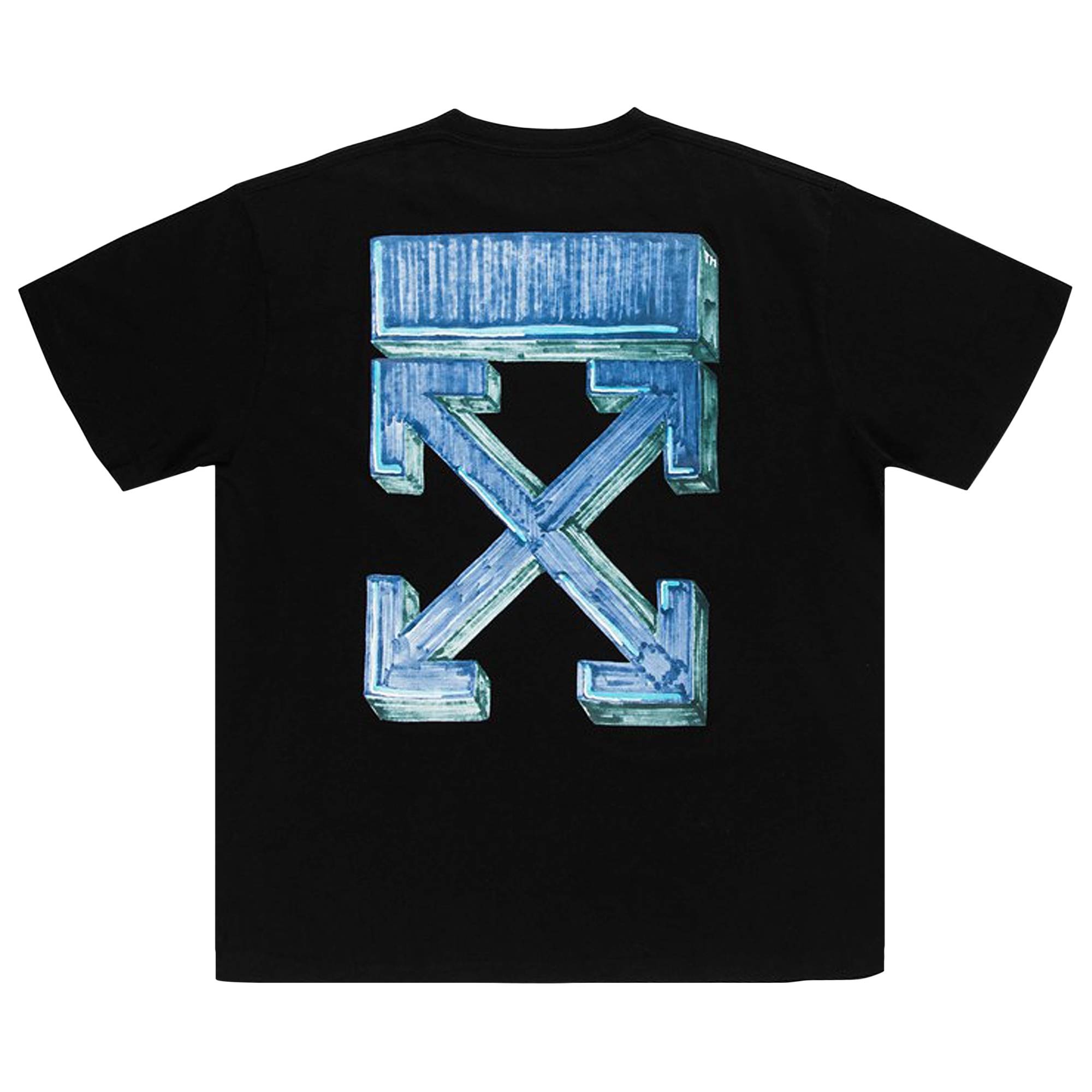 Off-White Marker Short-Sleeve Over Tee 'Black/Blue' - 2