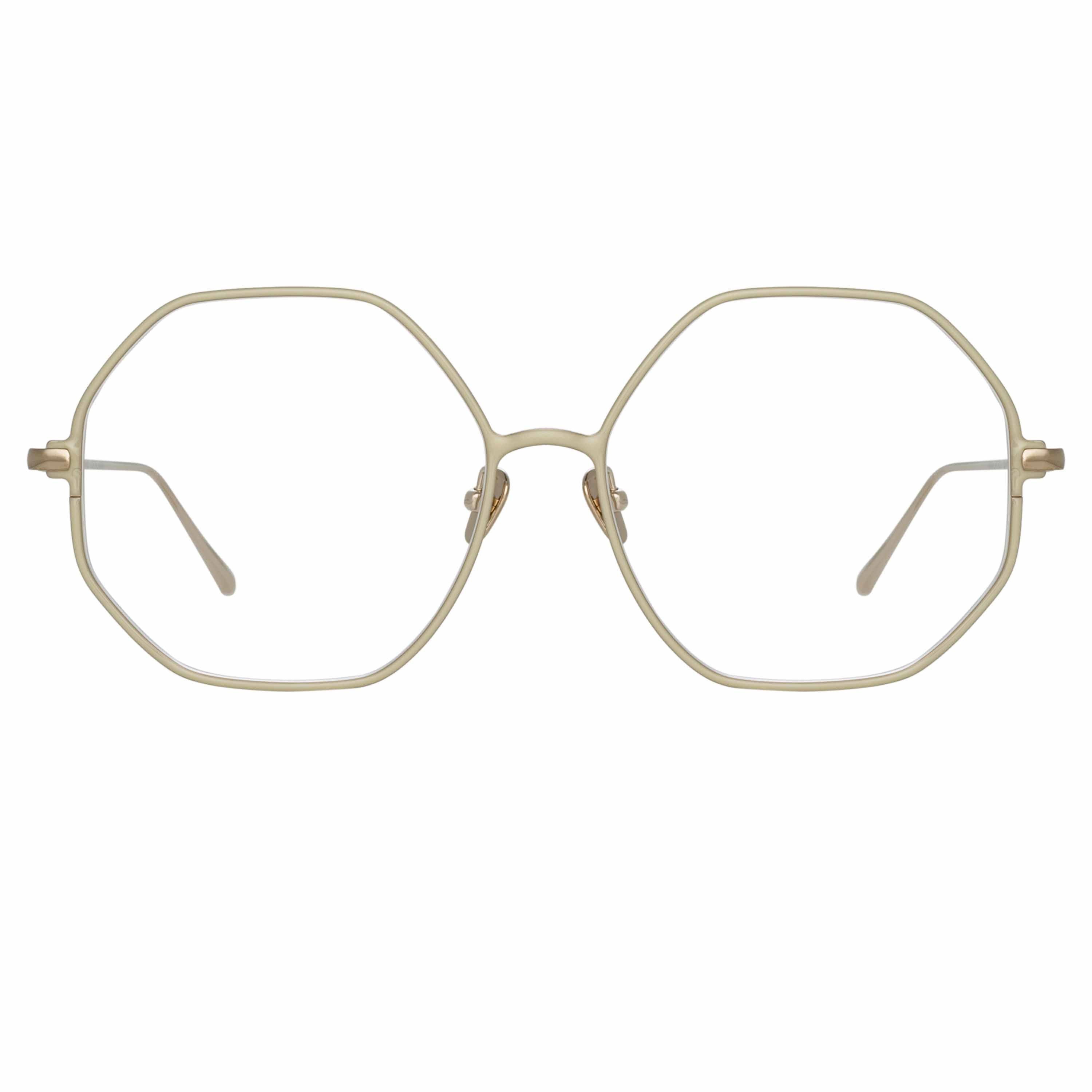 LEIF OVERSIZED OPTICAL FRAME IN LIGHT GOLD AND CREAM - 1