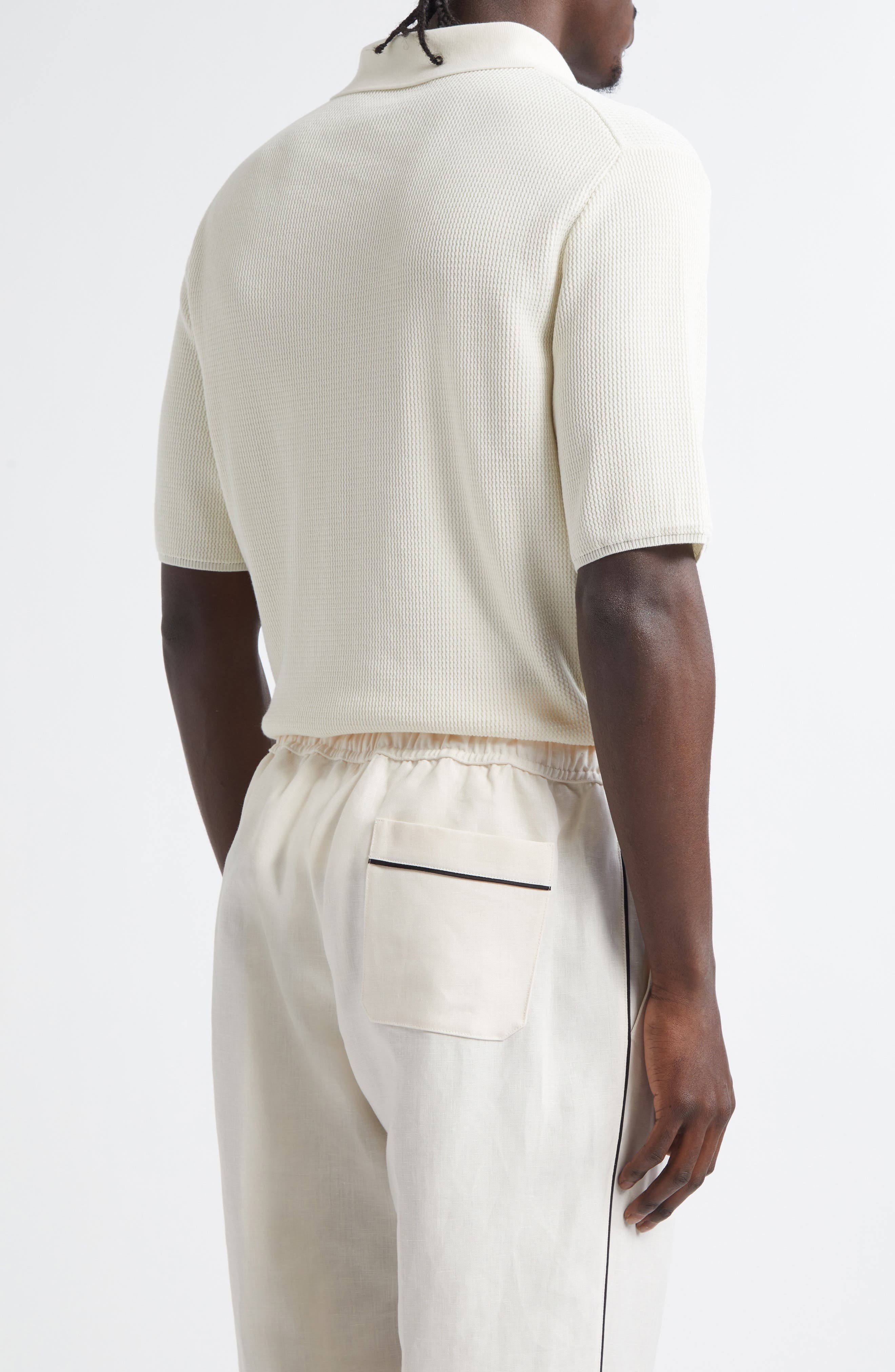 Dolce&Gabbana Cotton Knit Polo in W0001 Natural White at Nordstrom - 2