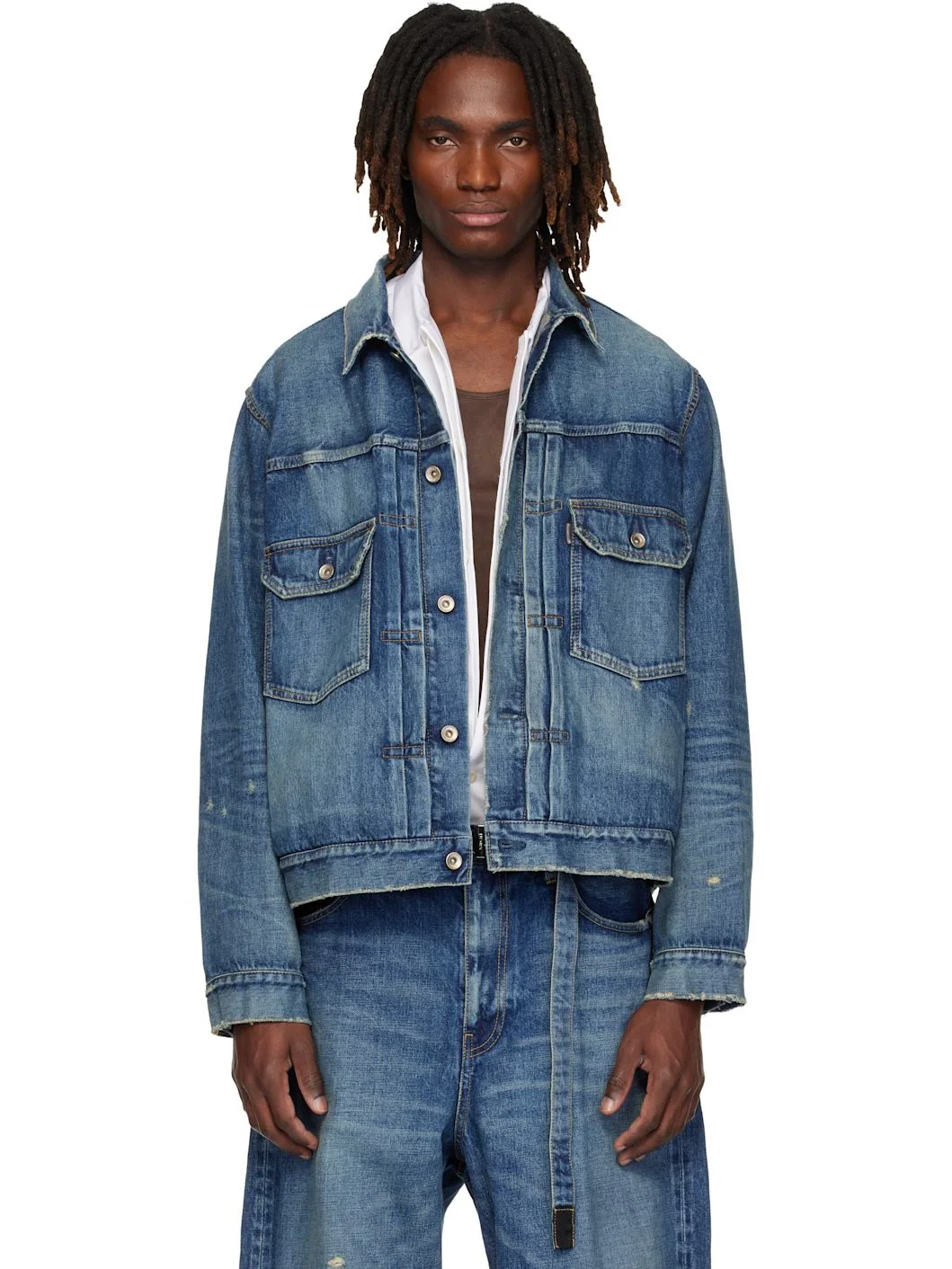 Blue BEYONDEXX Denim Jacket - 1