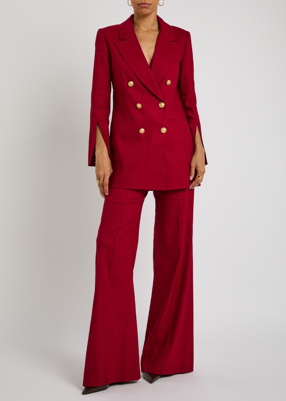Alice + Olivia Campbell Linen-blend Blazer - 4
