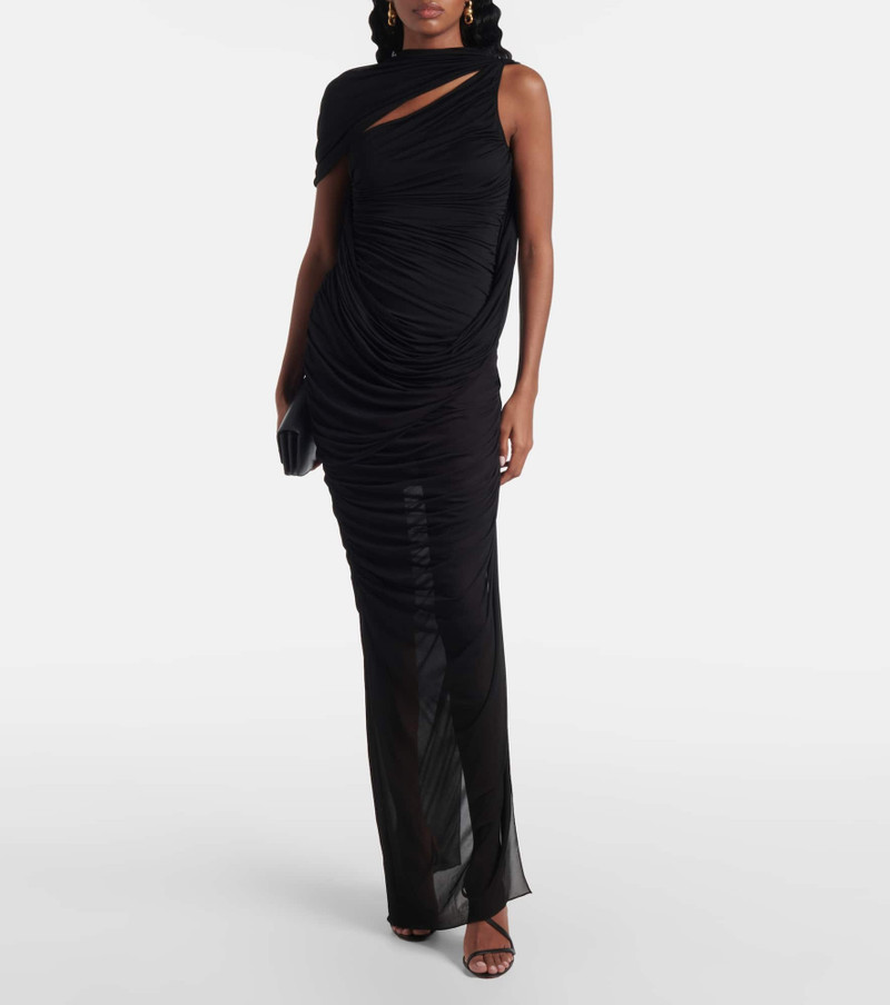 MUGLER Draped open-back jersey maxi dress outlook