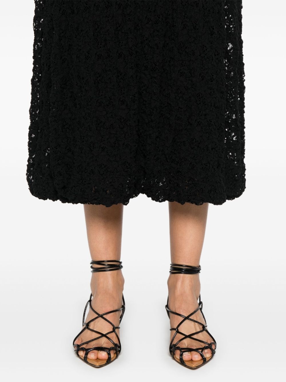 lace-embroidered midi skirt - 5