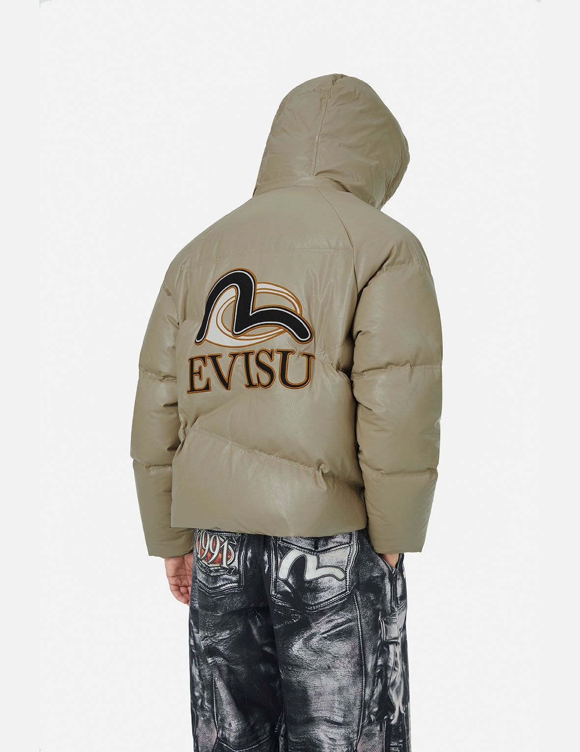 Logo and Seagull Applique Fashion Fit Down Jacket - 4