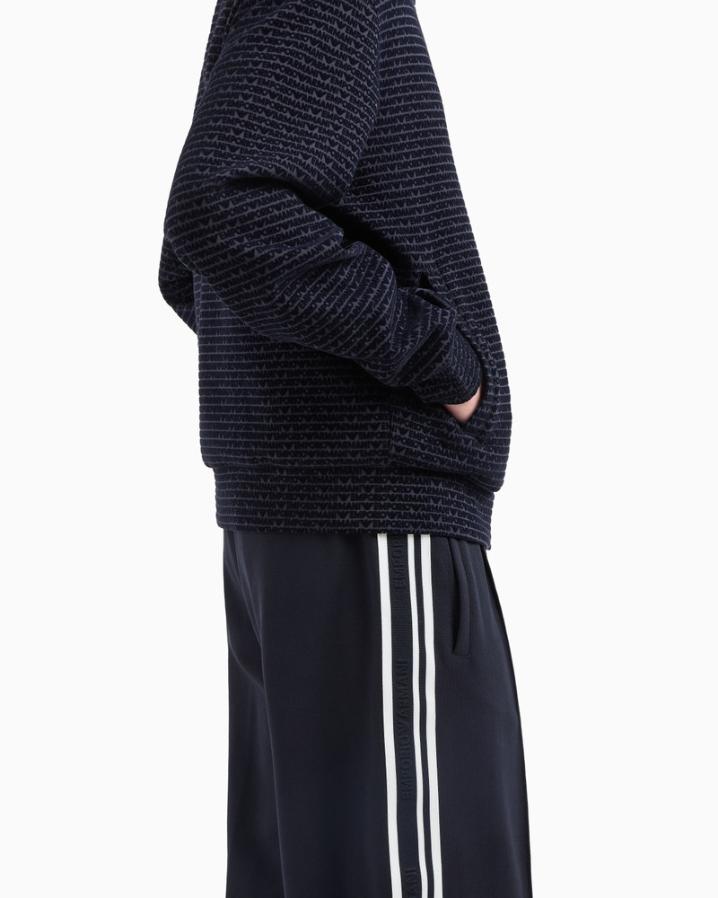 FULL-ZIP JERSEY SWEATSHIRT WITH ALL-OVER FLOCKED LETTERING 5