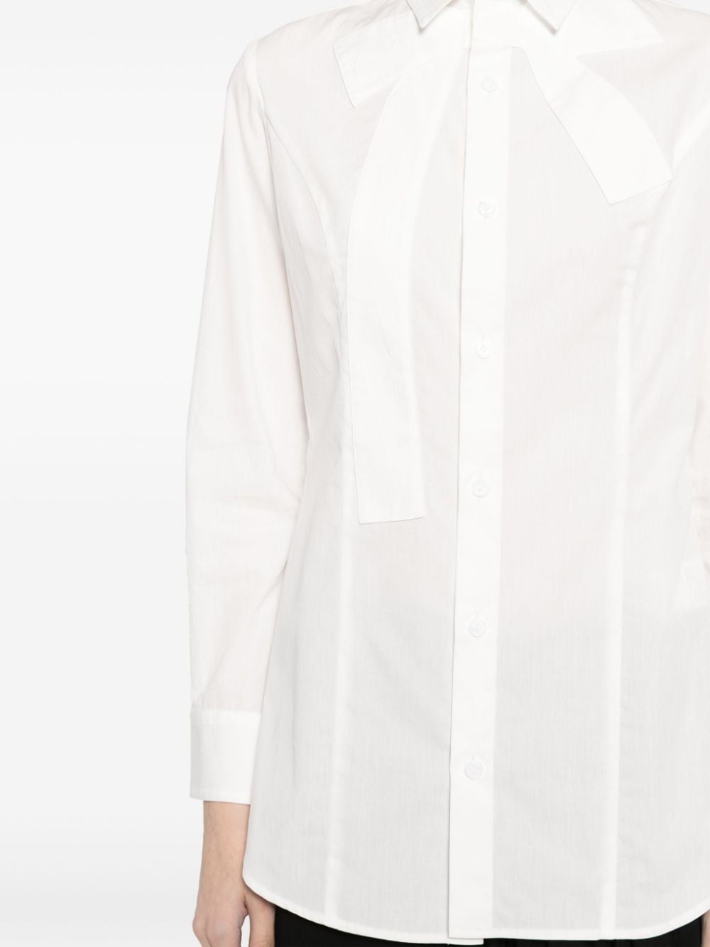 bow-detail cotton shirt - 5