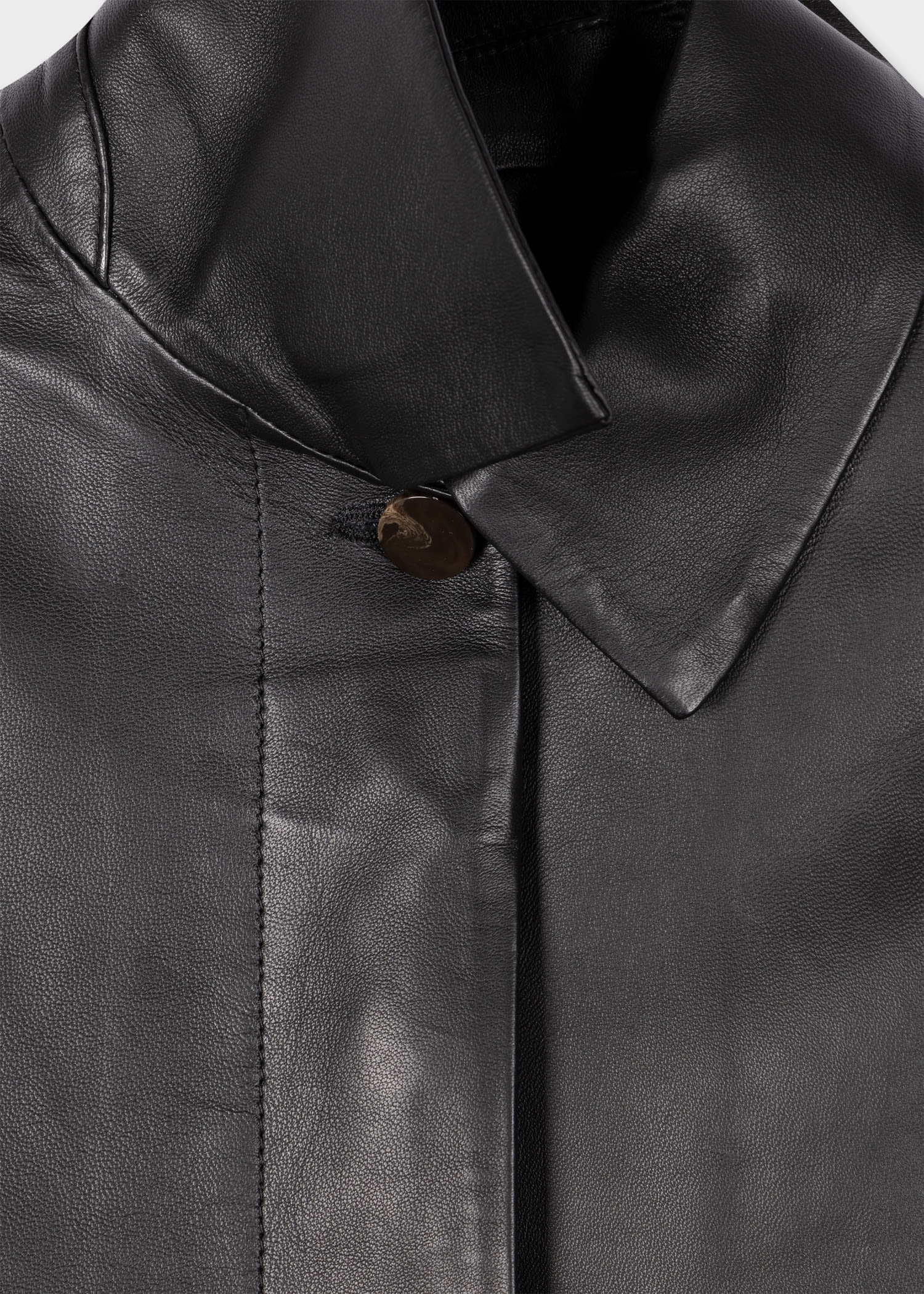 Leather Swing Jacket With Button Back - 3
