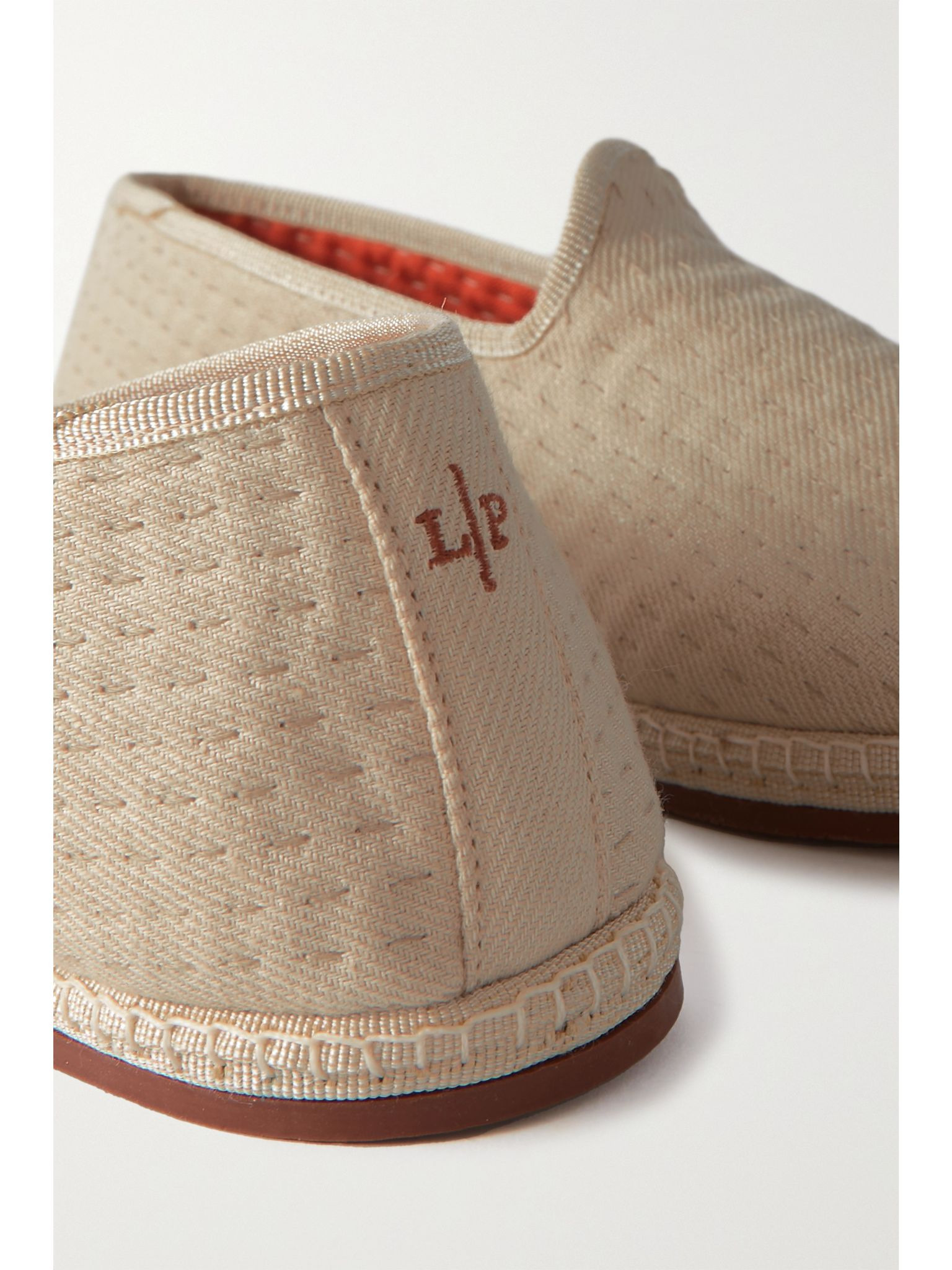 Laguna Furlane matelassé linen-canvas slippers Beige - 4