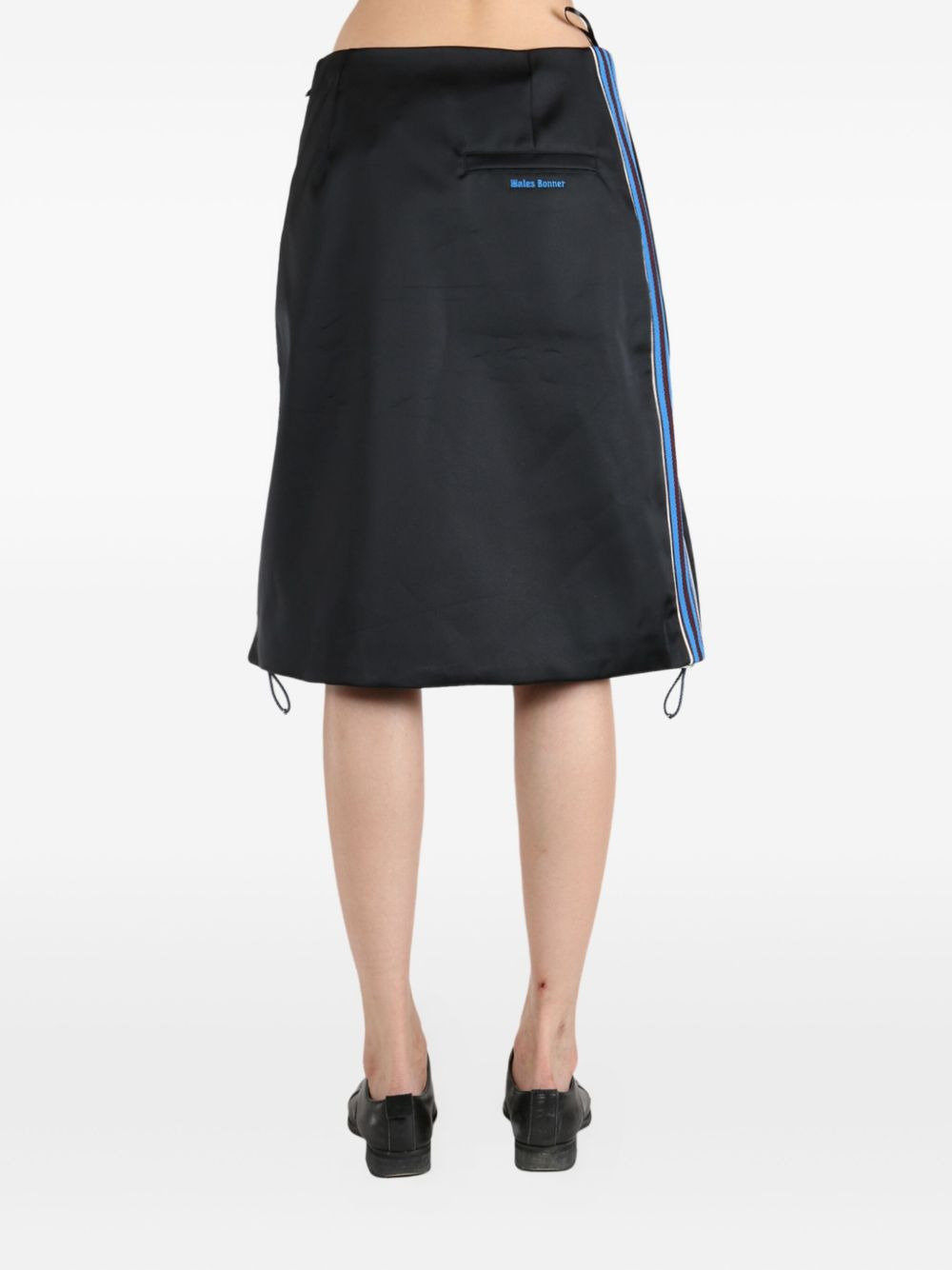 satin stripe-detail skirt - 4