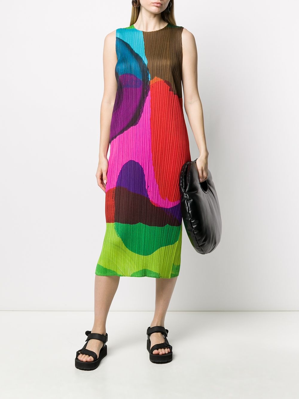 abstract-pattern pleated dress - 2