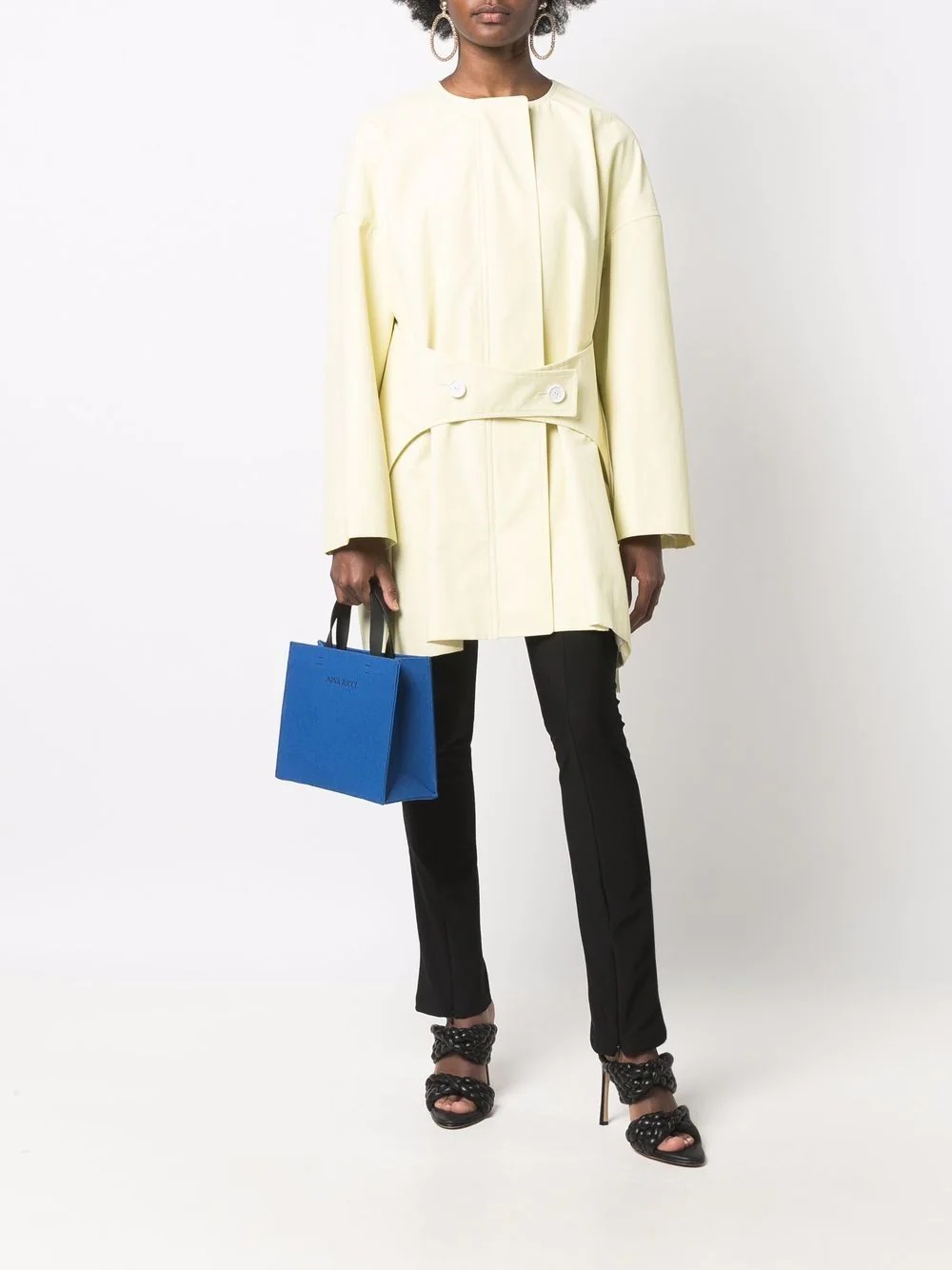 button-fastening single-breasted coat - 2