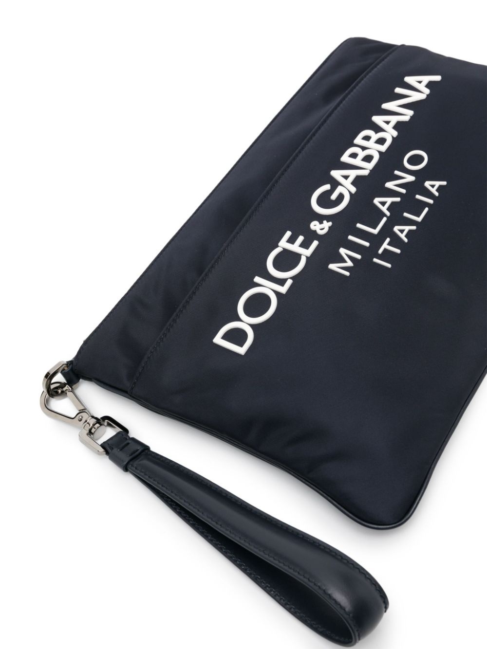 logo-appliquÃ© clutch bag - 4