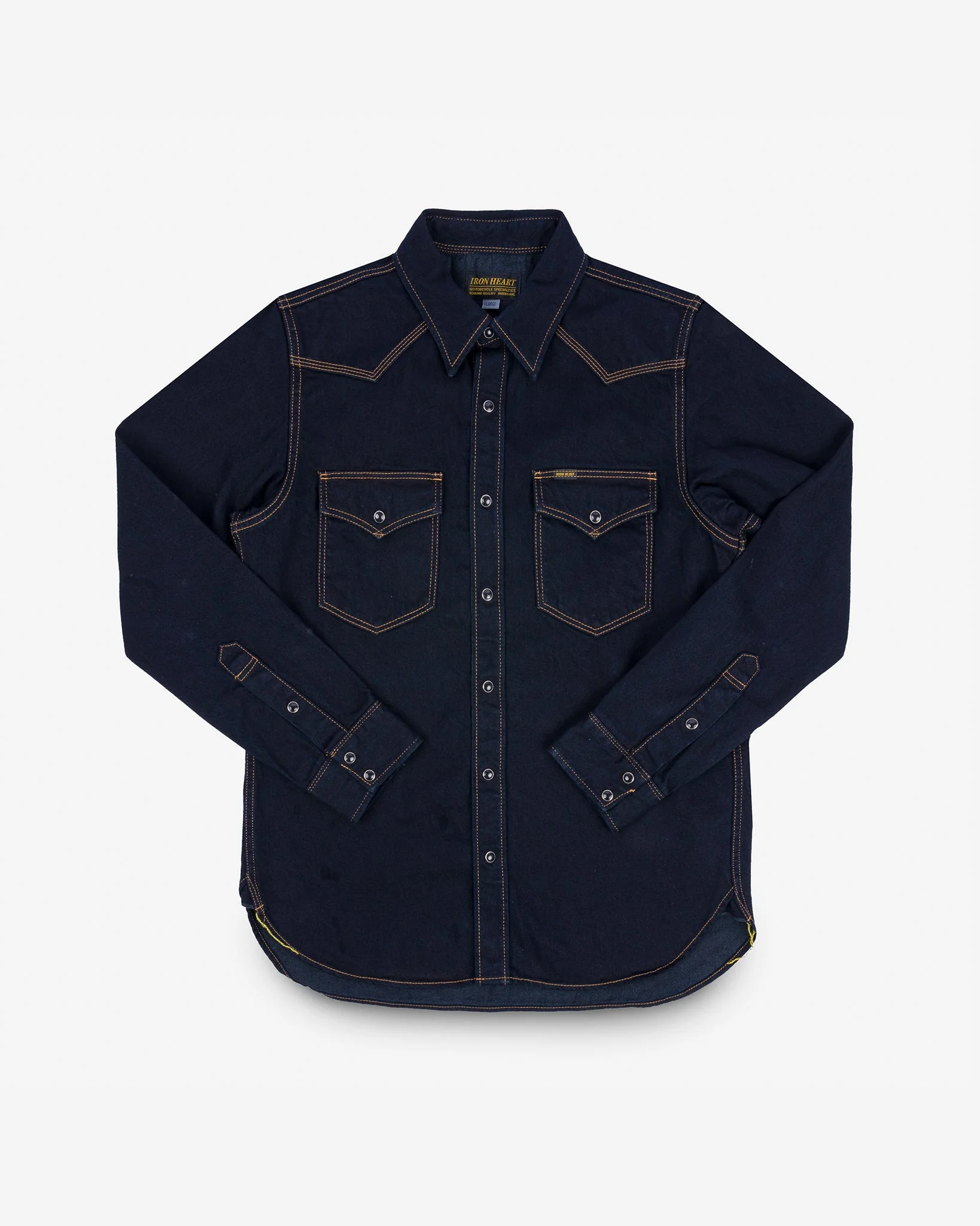 12OZ SELVEDGE DENIM WESTERN SHIRT - INDIGO OVERDYED BLACK - 1