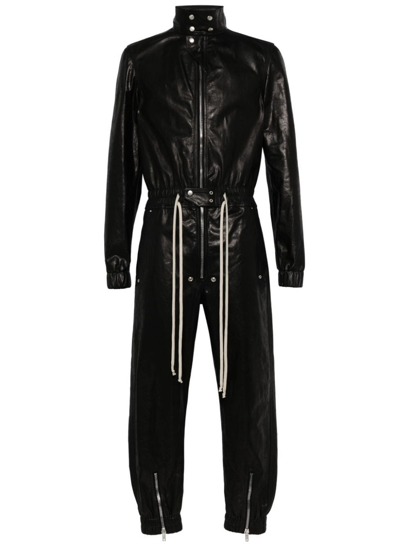 tapered-leg leather jumpsuit 1