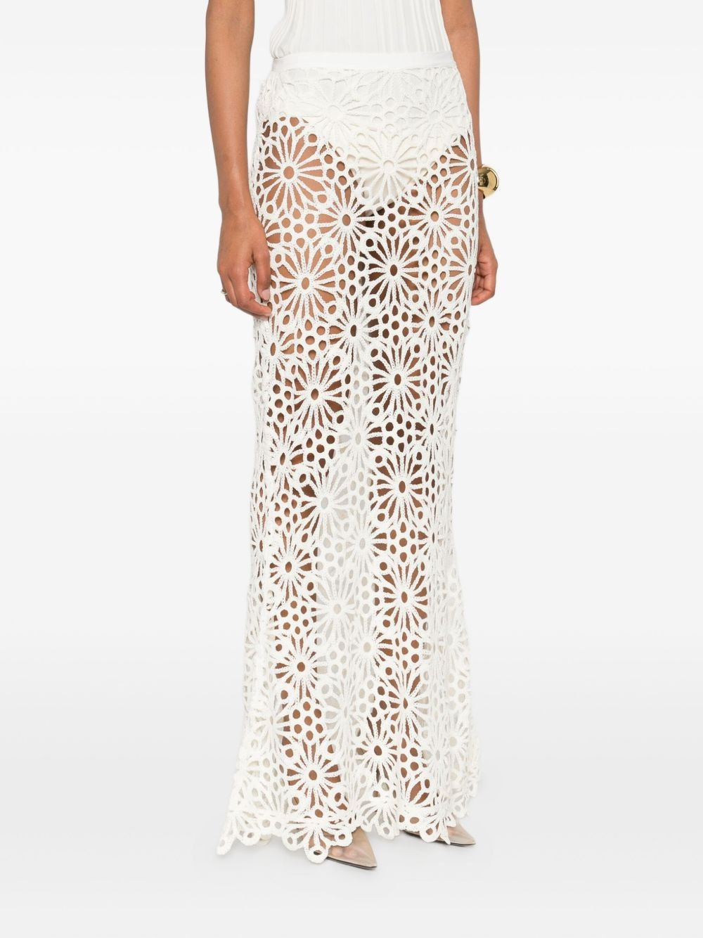 Obie floral-lace maxi skirt - 3