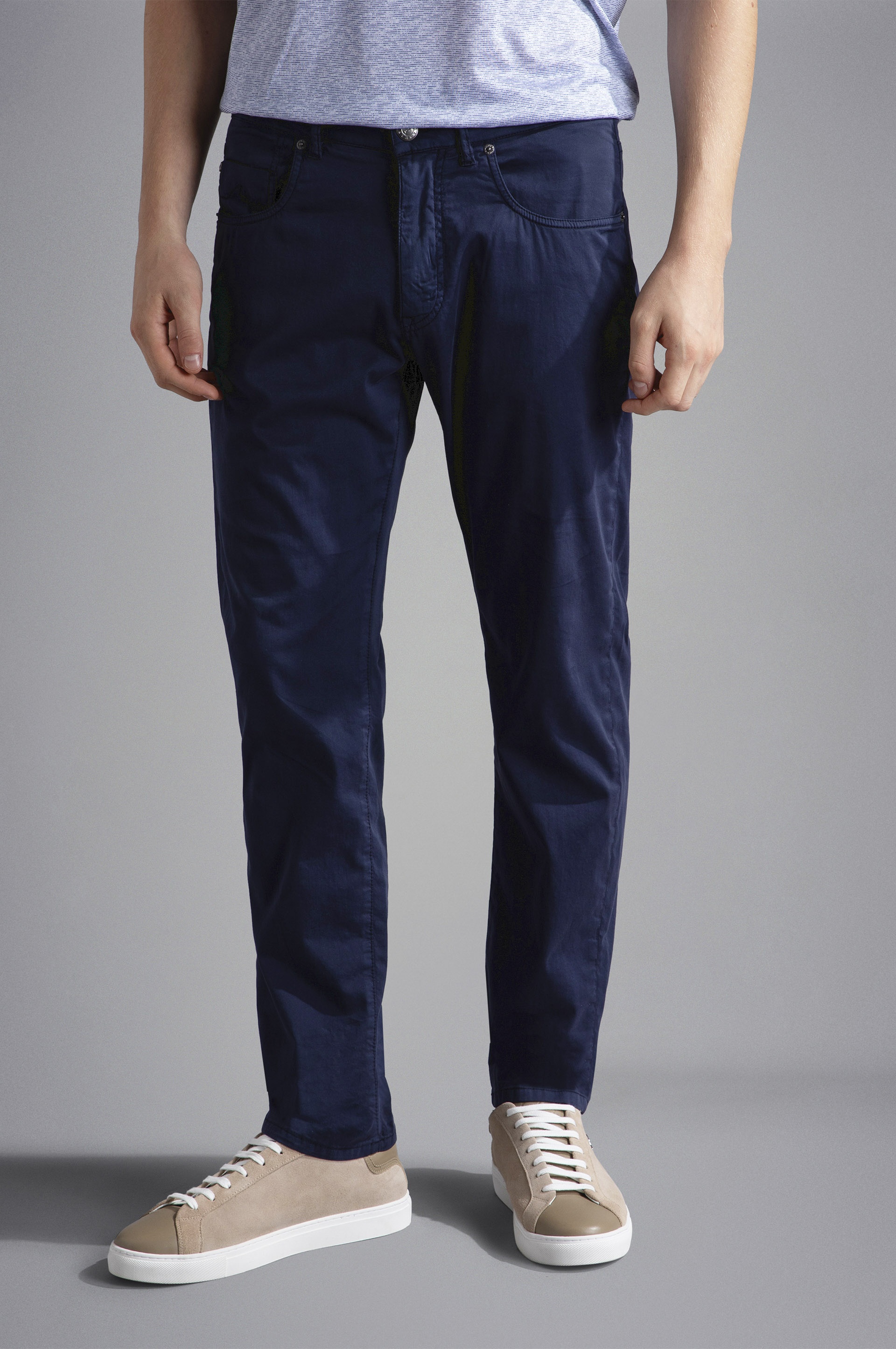 SILK AND COTTON STRETCH 5 POCKETS TROUSERS - 6