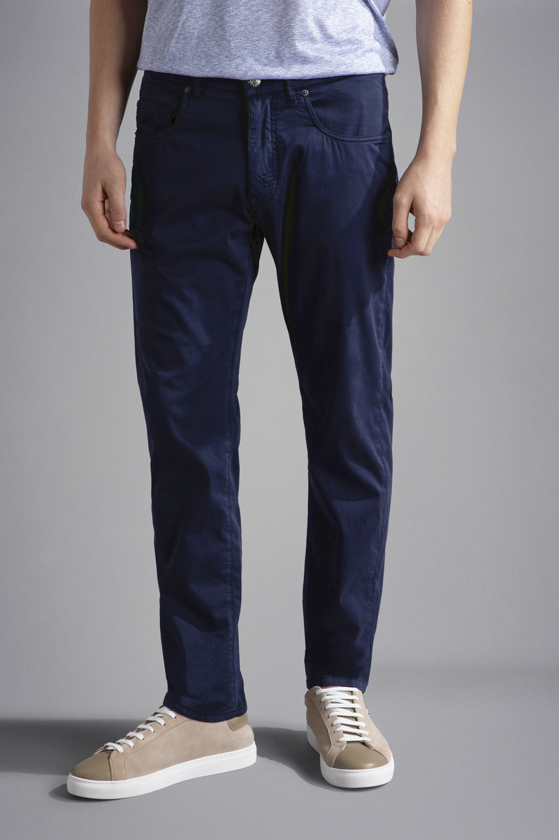 SILK AND COTTON STRETCH 5 POCKETS TROUSERS 6