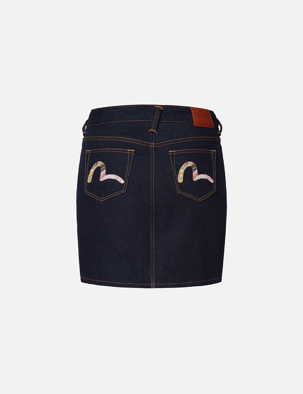 Tattoo Koi-pattern Seagull Embroidery Denim Skirt - 1