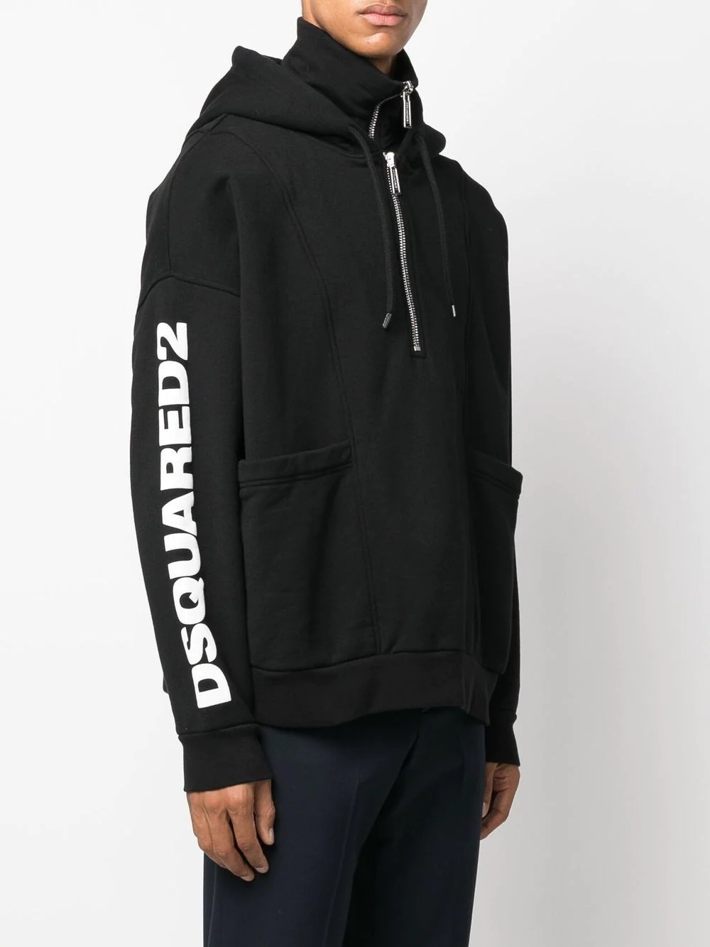 logo-print zip-up hoodie - 3