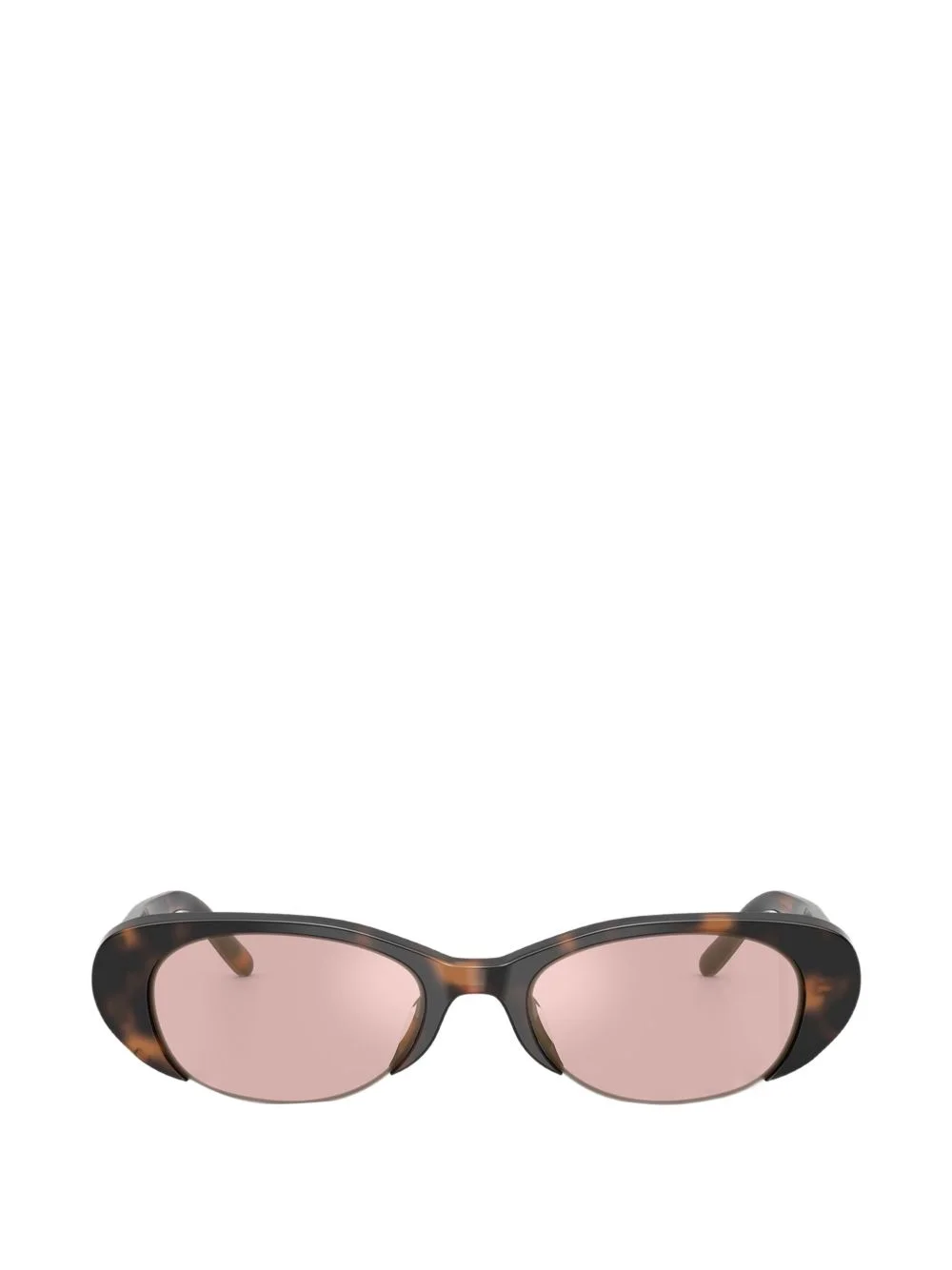 tortoiseshell-effect oval-frame sunglasses - 1
