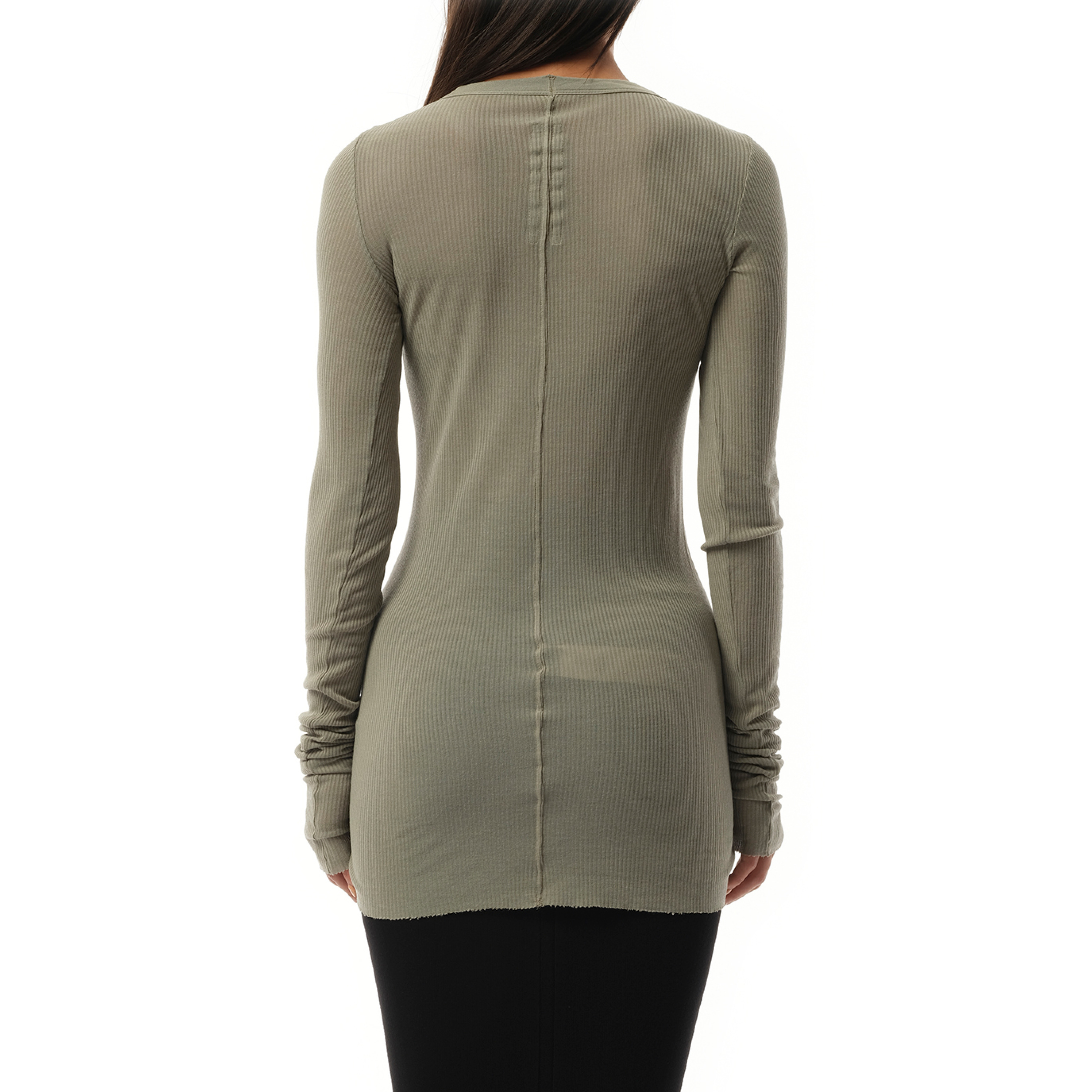 Rib Long Sleeve T-Shirt in Celadon - 6