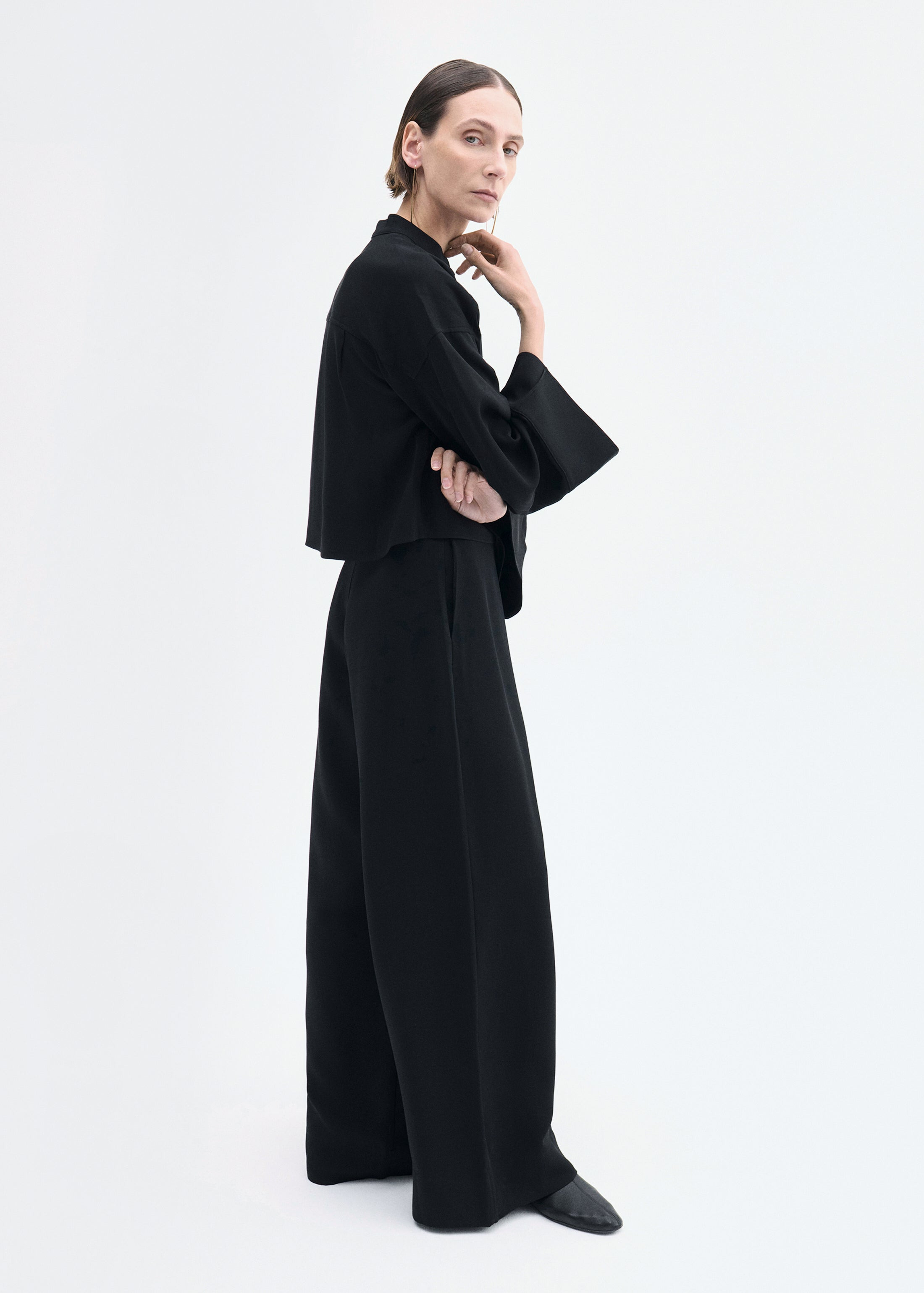Wide Leg Pant in Crepe - 3