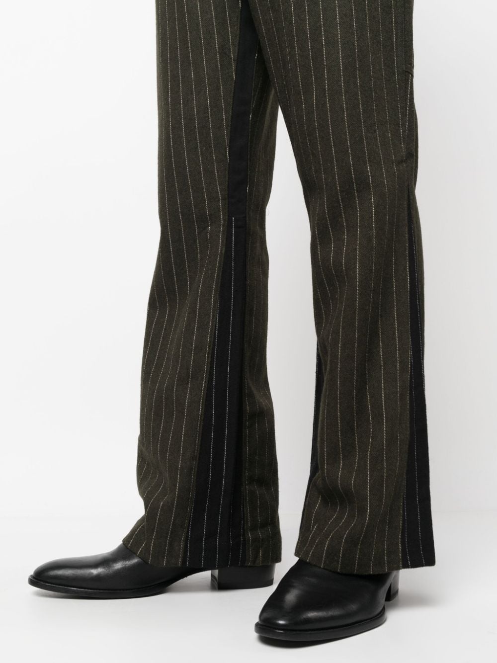 pinstripe mid-rise flared trousers - 5