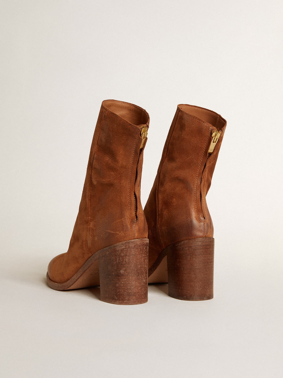 Vivienne ankle boots in cognac suede - 5