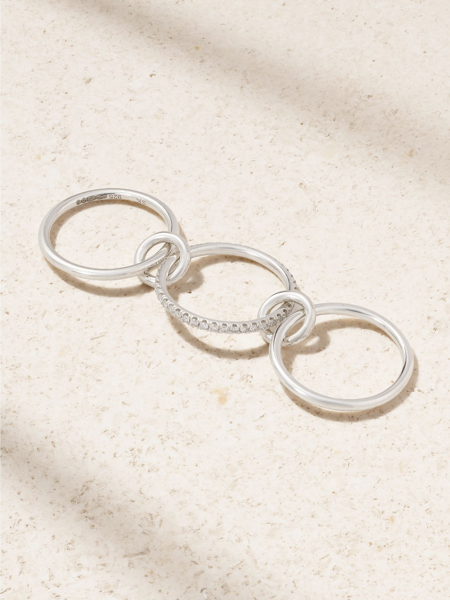 Sonny sterling silver diamond ring Silver - 3