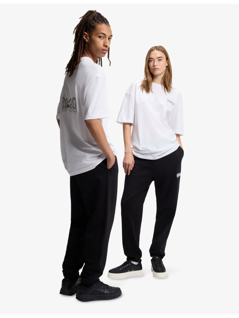 HUGO Brand-Print Relaxed-Fit Cotton-Jersey T-Shirt outlook