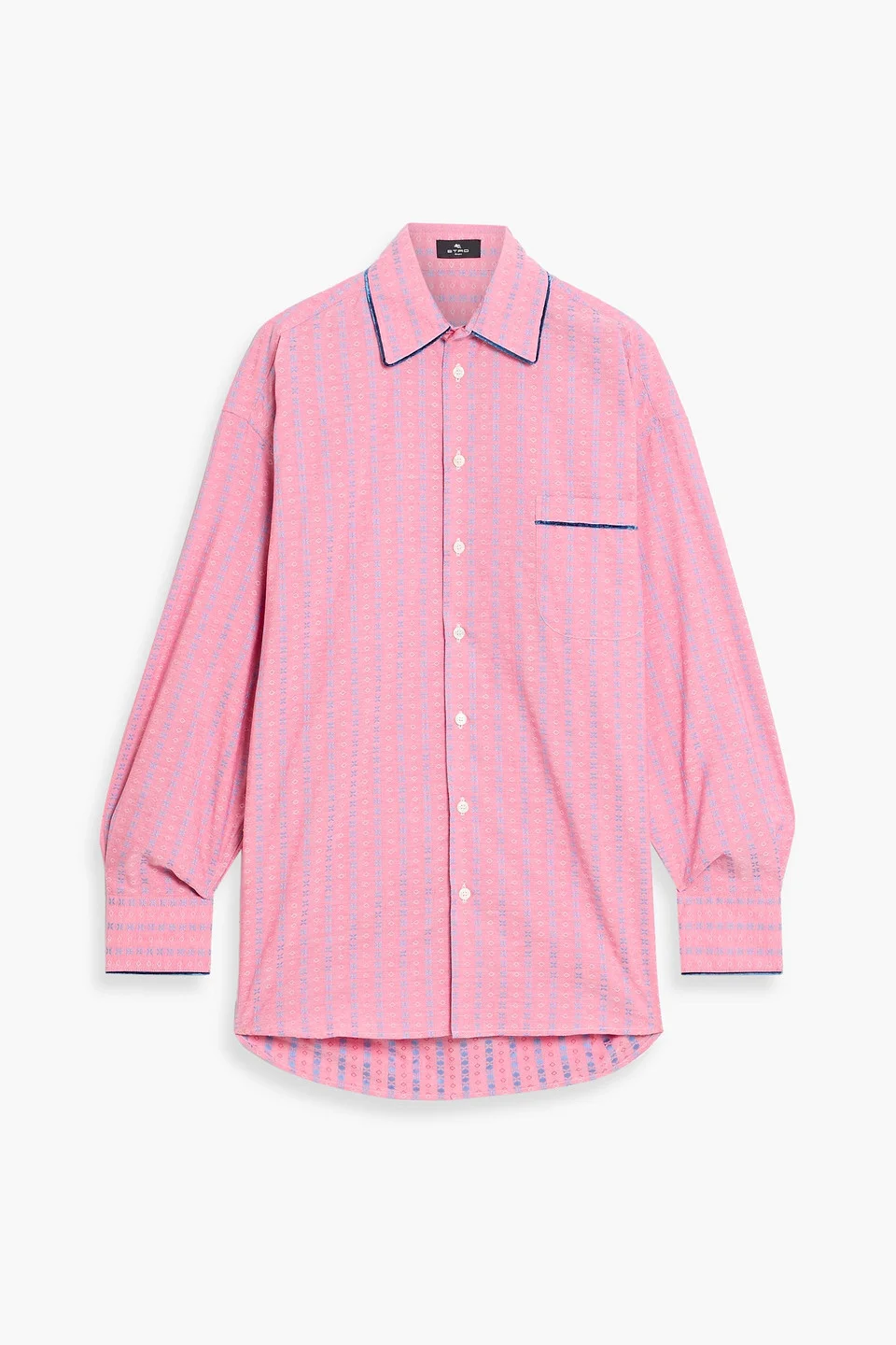 Oversized cotton-jacquard shirt - 1