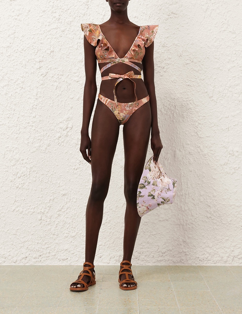 セットアップ ZIMMERMANN TALLOW PRINTED SWUIMSUIT ZIMMERMANN Tallow ruched floral-print swimsuit | NET-A-PORTER