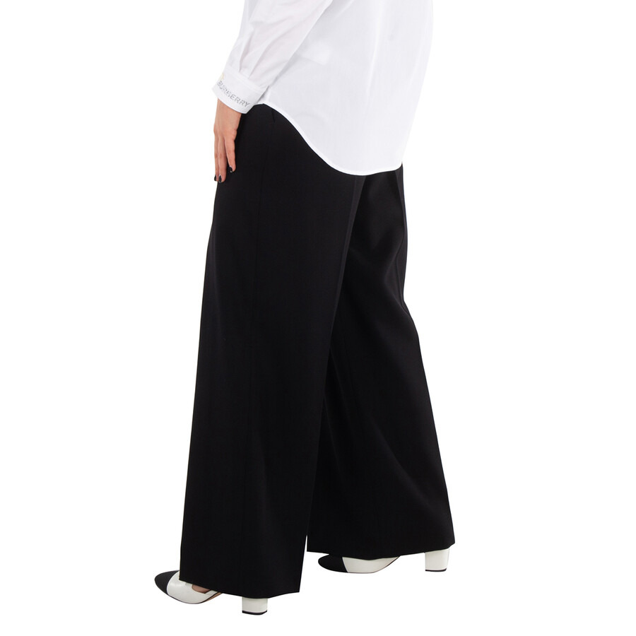 Burberry Wide Leg Wool Trouser With Slits - 4