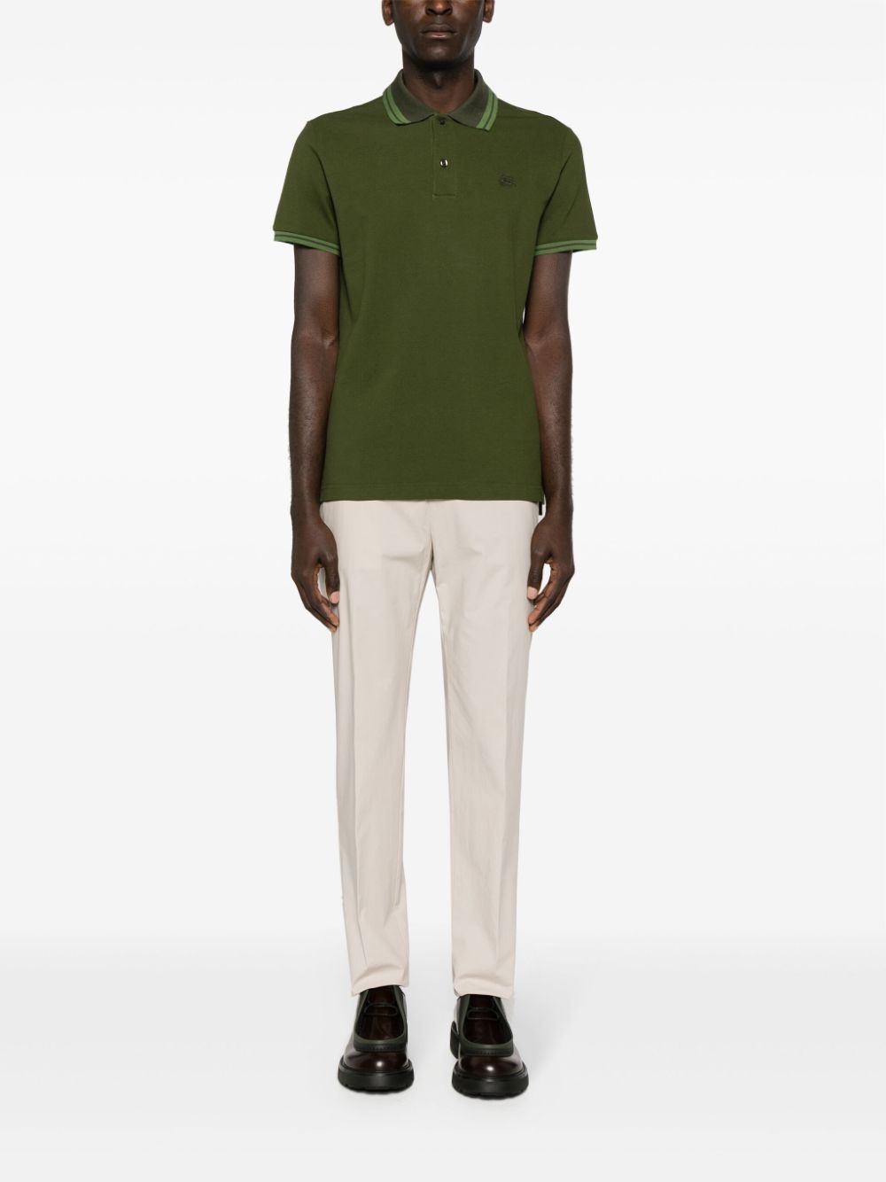 Pegaso-embroidered cotton polo shirt - 2