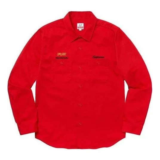 Supreme x Honda Fox Racing Work Shirt 'Red' SUP-FW19-601 - 1