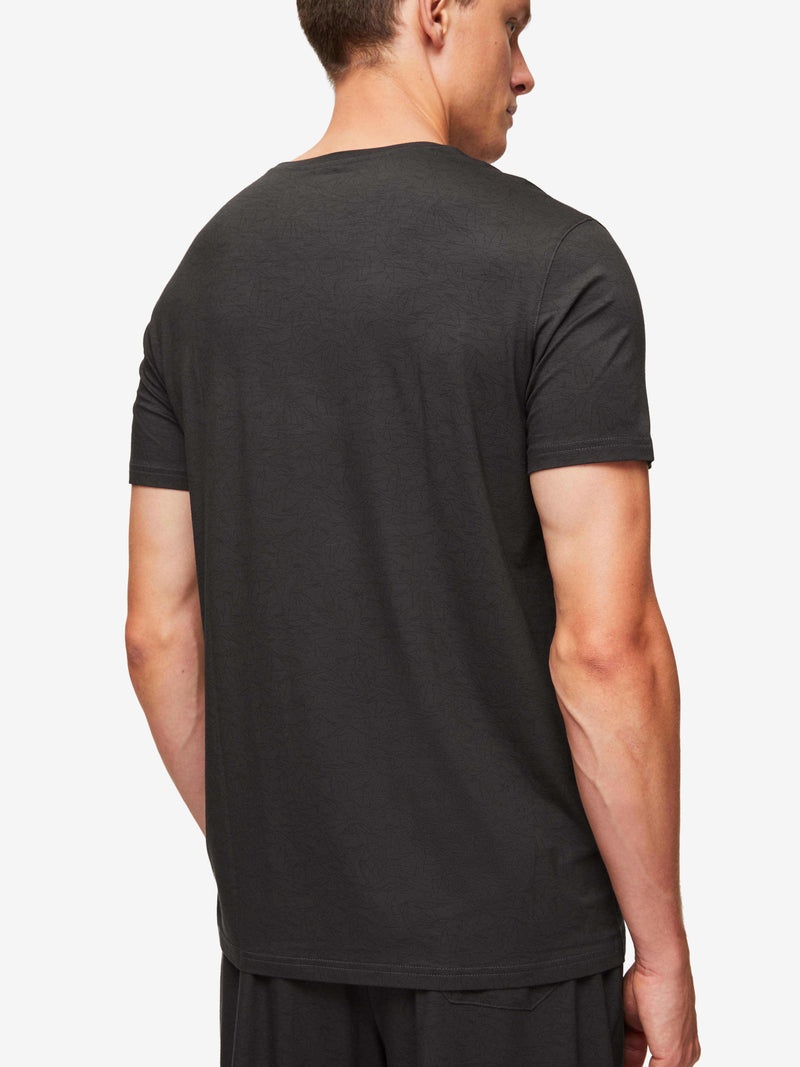 Men's T-Shirt London 9 Bird Print Micro Modal Black - 4