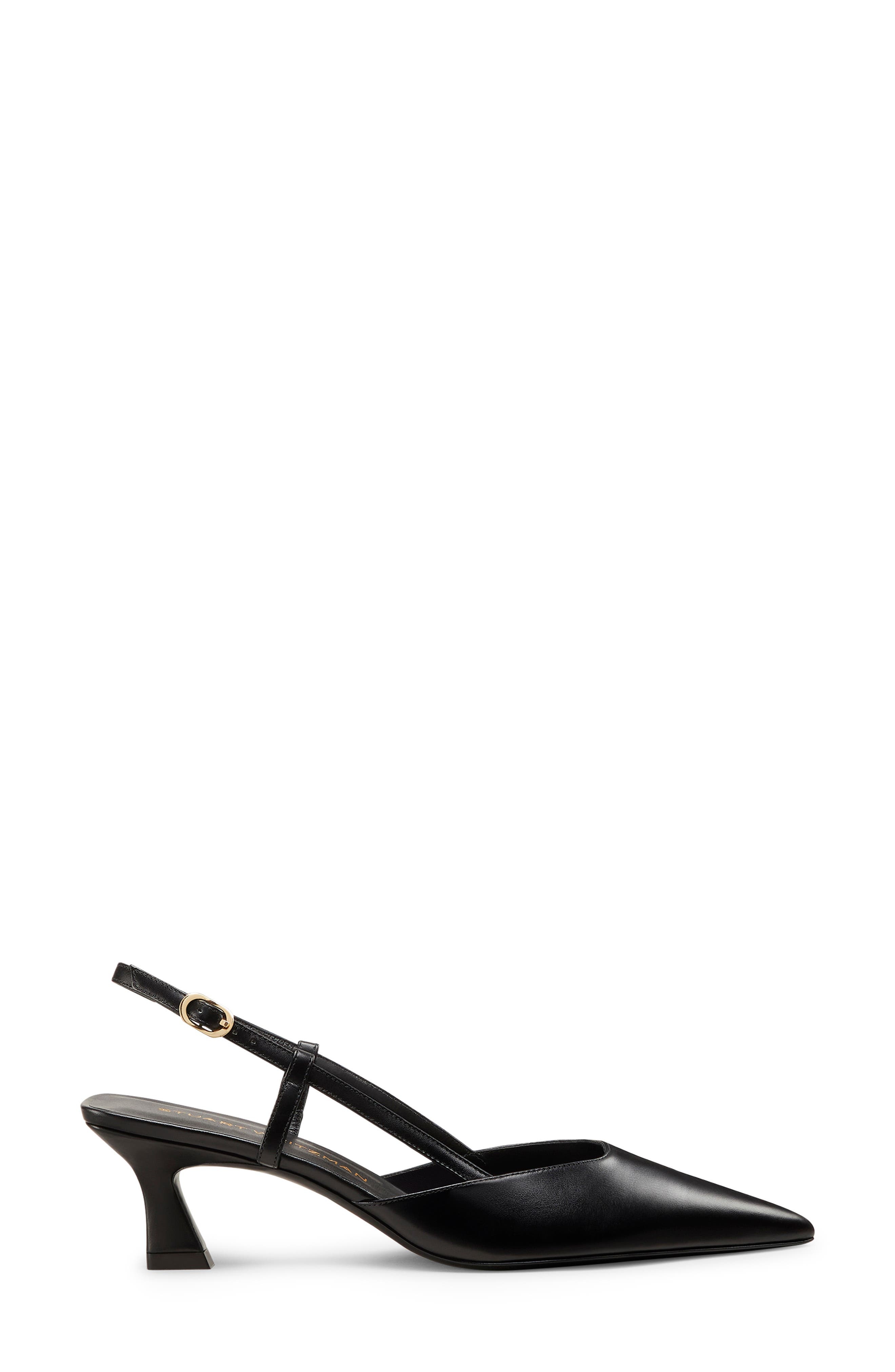Stuart Weitzman Vinnie 50 Slingback Pump in Black /Black at Nordstrom - 3