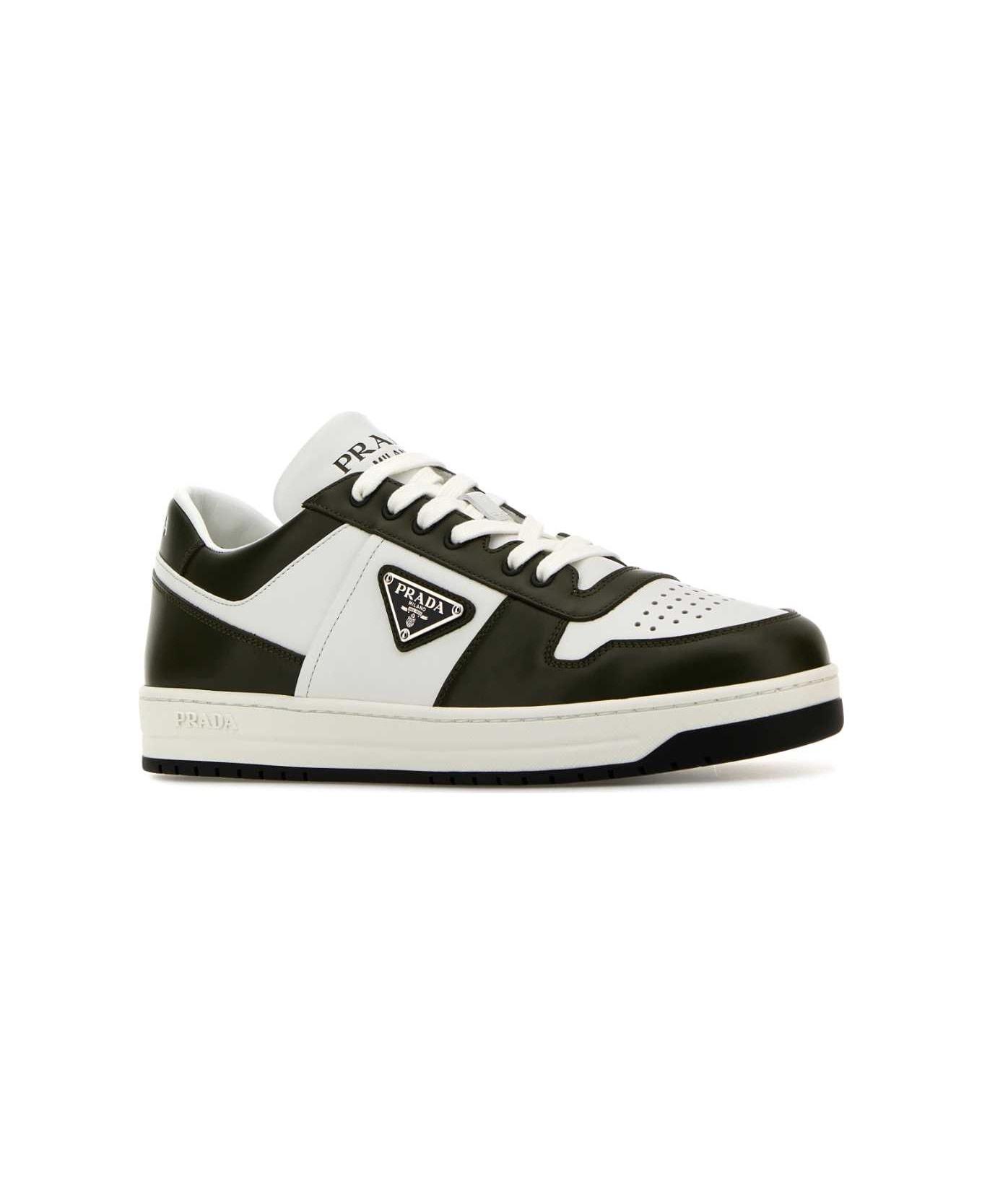 Two-tone Leather Downtown Sneakers - 2