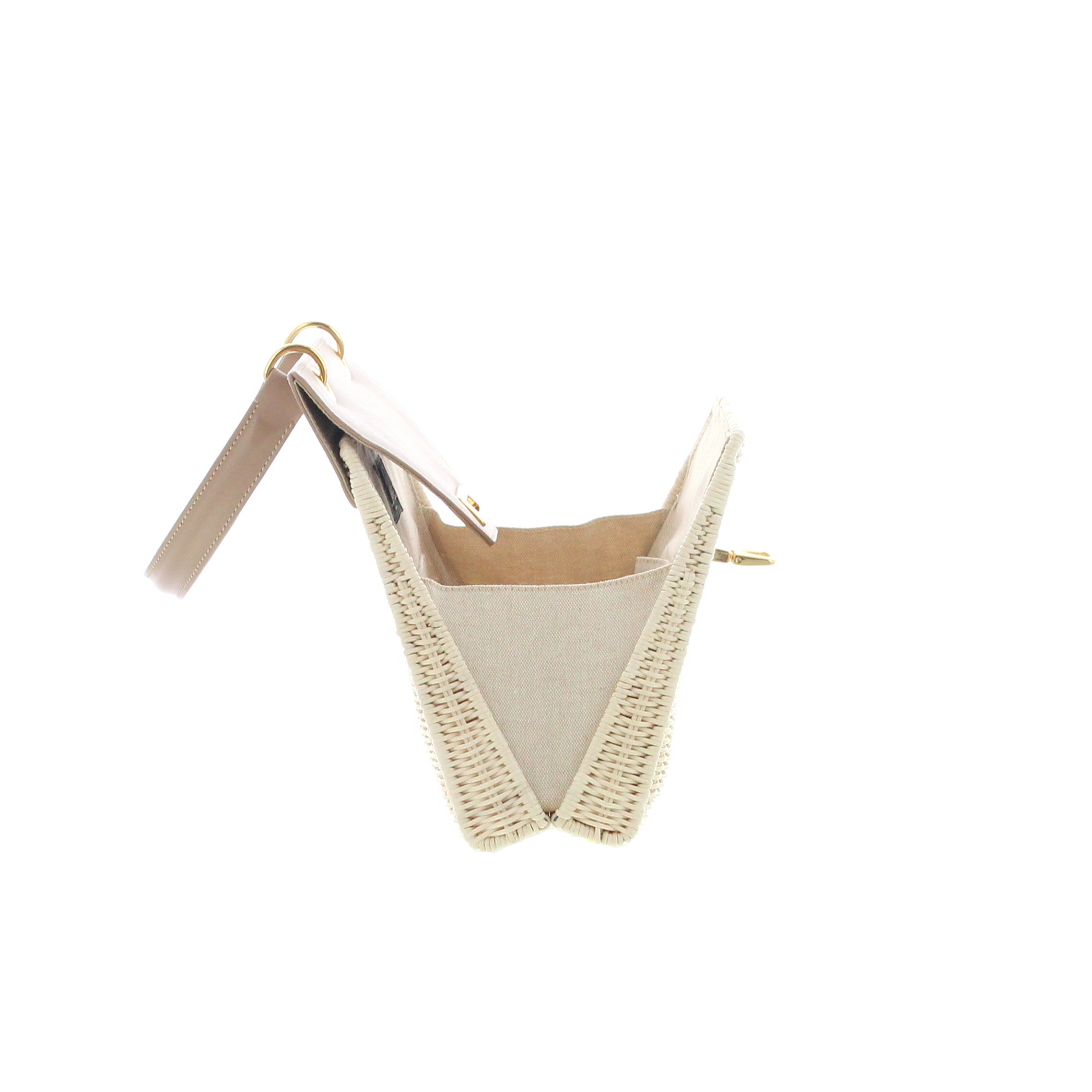 CARLA SAINT-BARTH - Carla Saint Barth – Vimini Trapezio Flat Bag – Natural / Desert - 4
