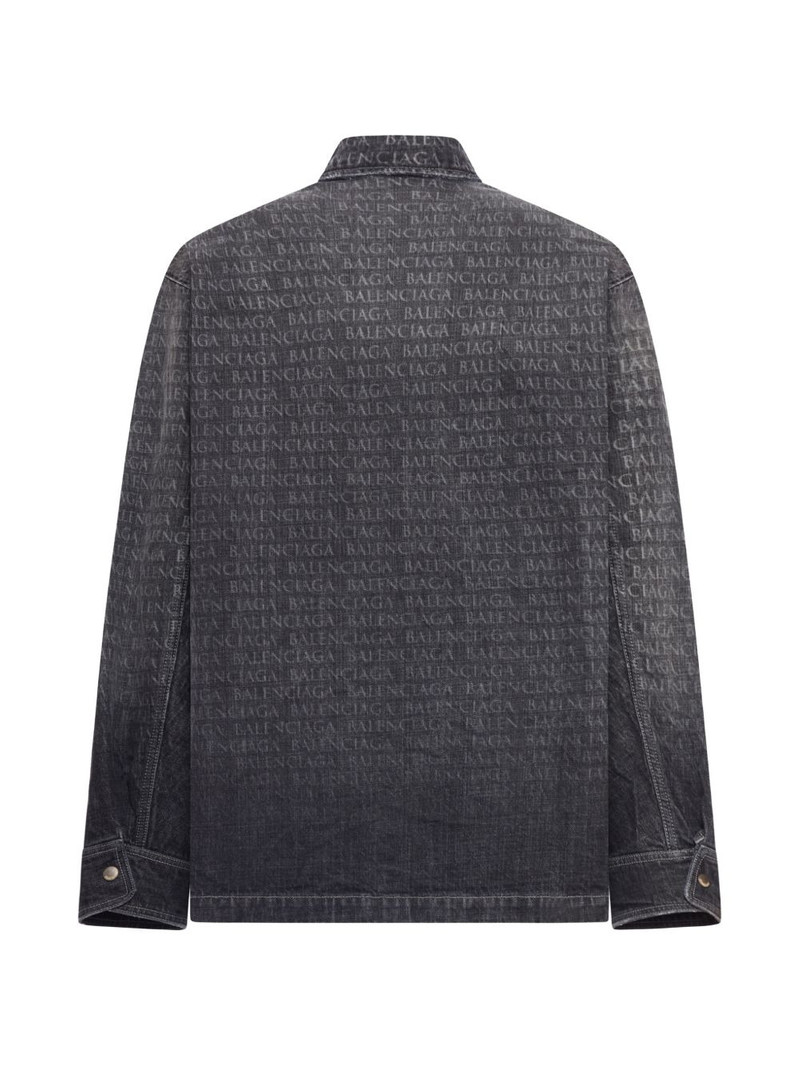 BALENCIAGA chest pockets logo print shirt jacket outlook