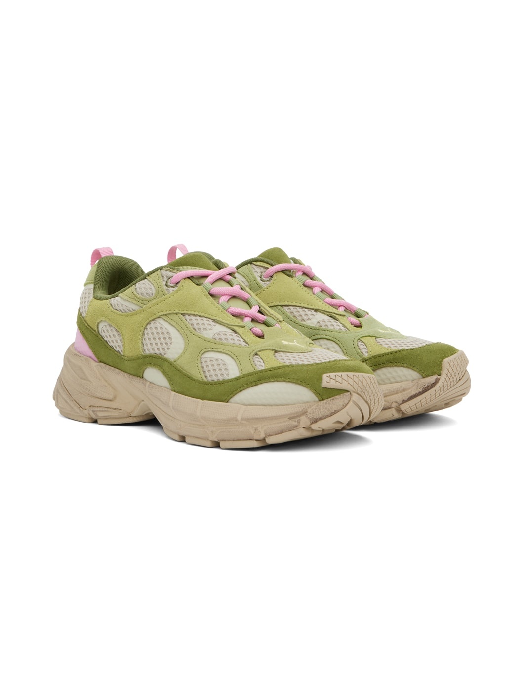 Green & Pink Puma Edition Velophasis Sneakers - 4