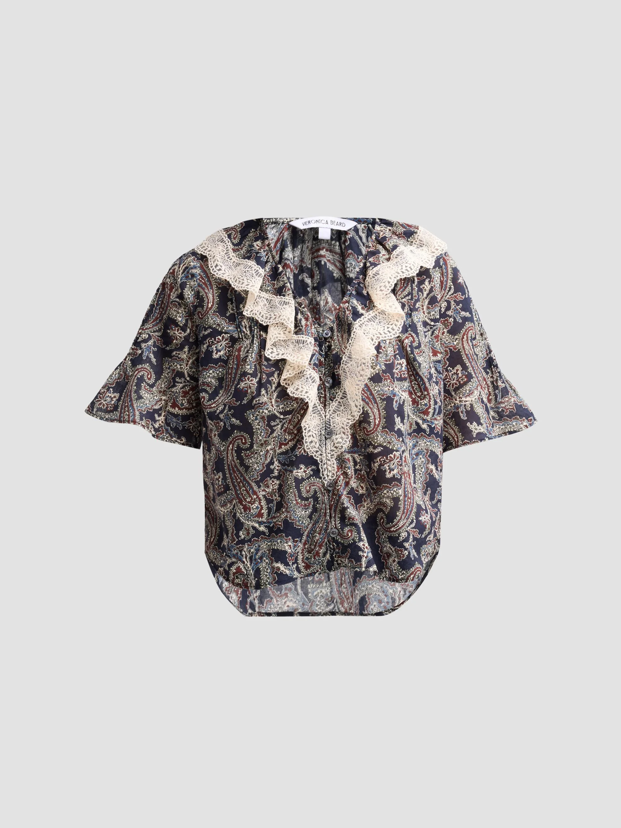 Women's Pamelis Printed Cotton Top - Navy Multi - 1